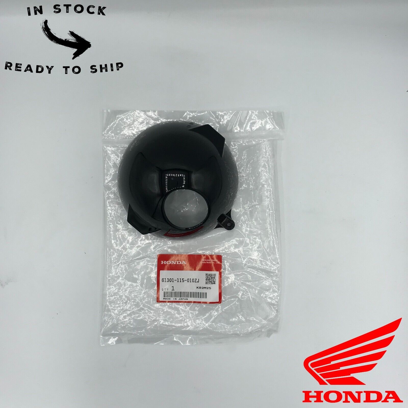 Genuine OEM Honda Black Headlight Bucket 61301-115-010ZJ