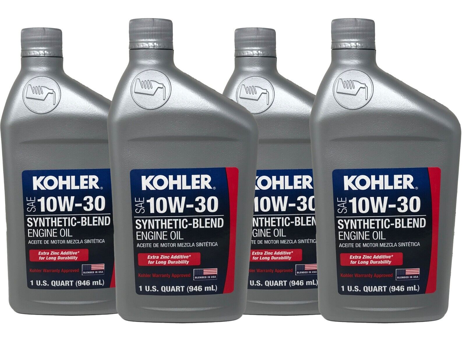 Kohler Genuine OEM 10W-30 Engine Oil Synthetic Blend 25 357 65-S - 4 Pack