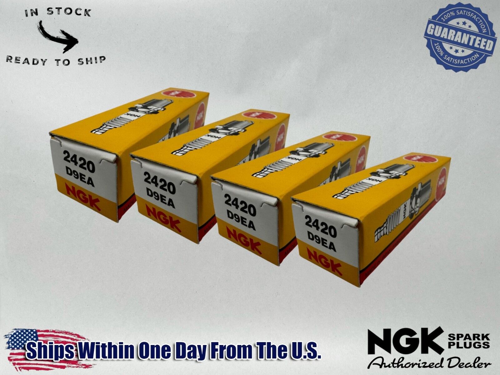 NGK Genuine OEM Authentic Spark Plugs D9EA - 4 PACK