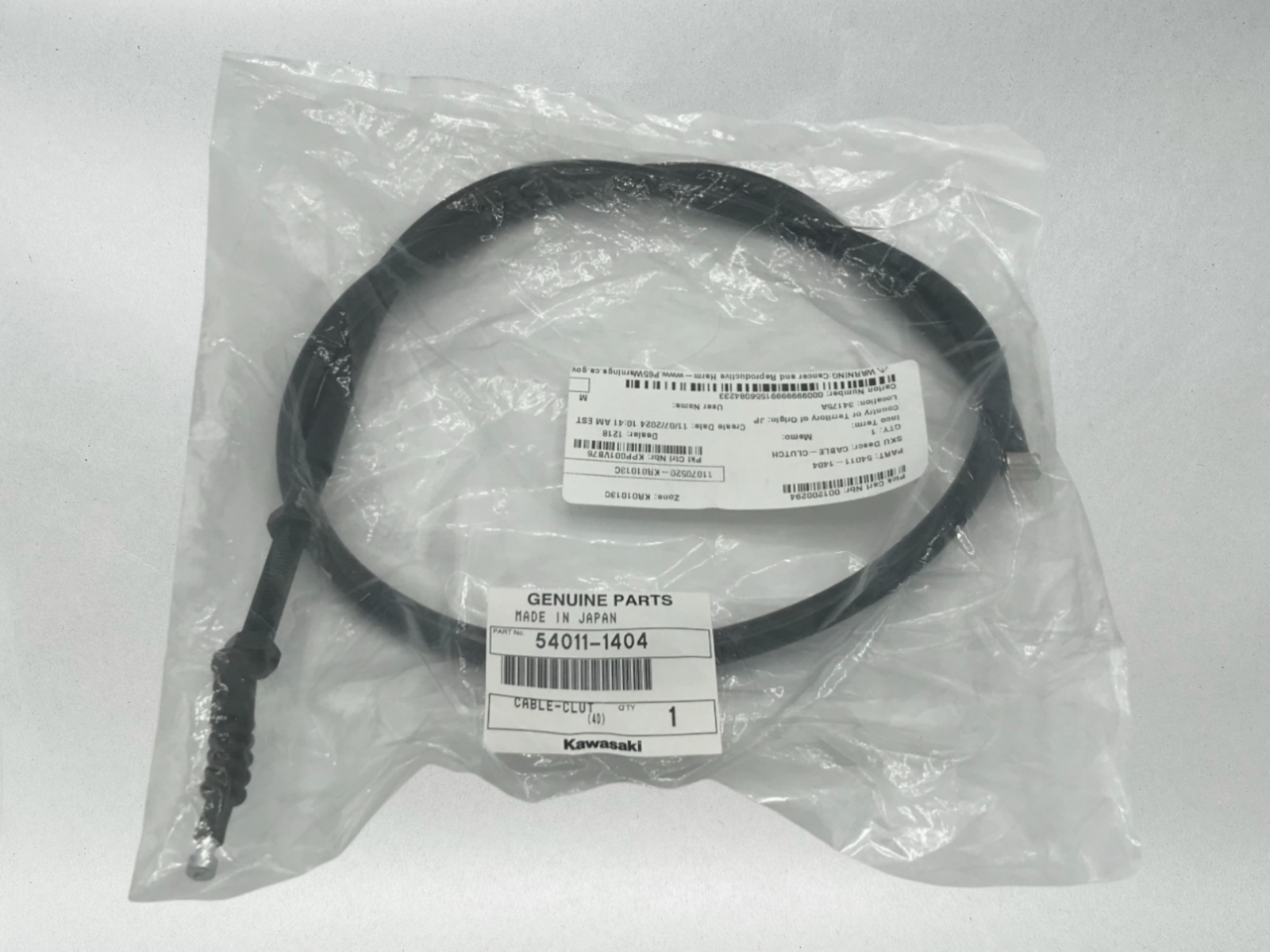 Kawasaki Genuine OEM Authentic 01-09 Eliminator 125 Clutch Cable 54011-1404 1