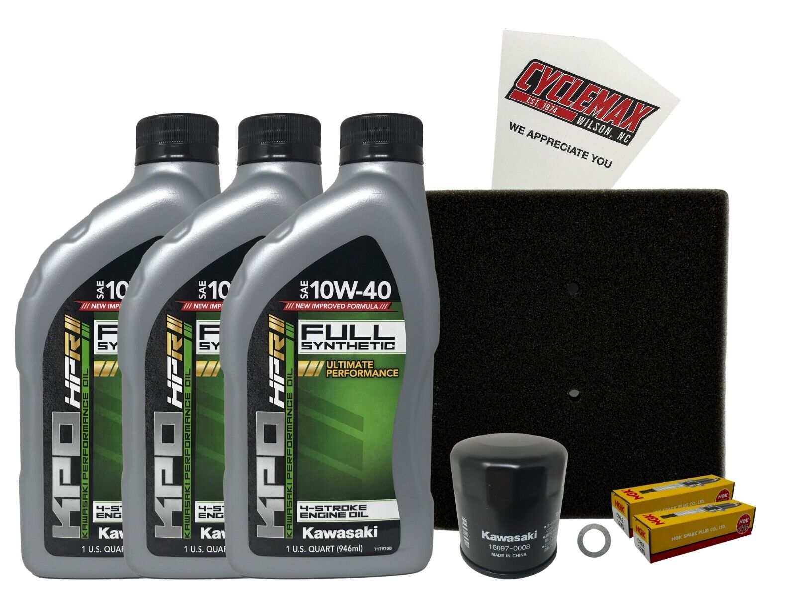 Cyclemax Full Synthetic Tune Up Kit w/Plugs fits Kawasaki 2017- 2023 Versys X300