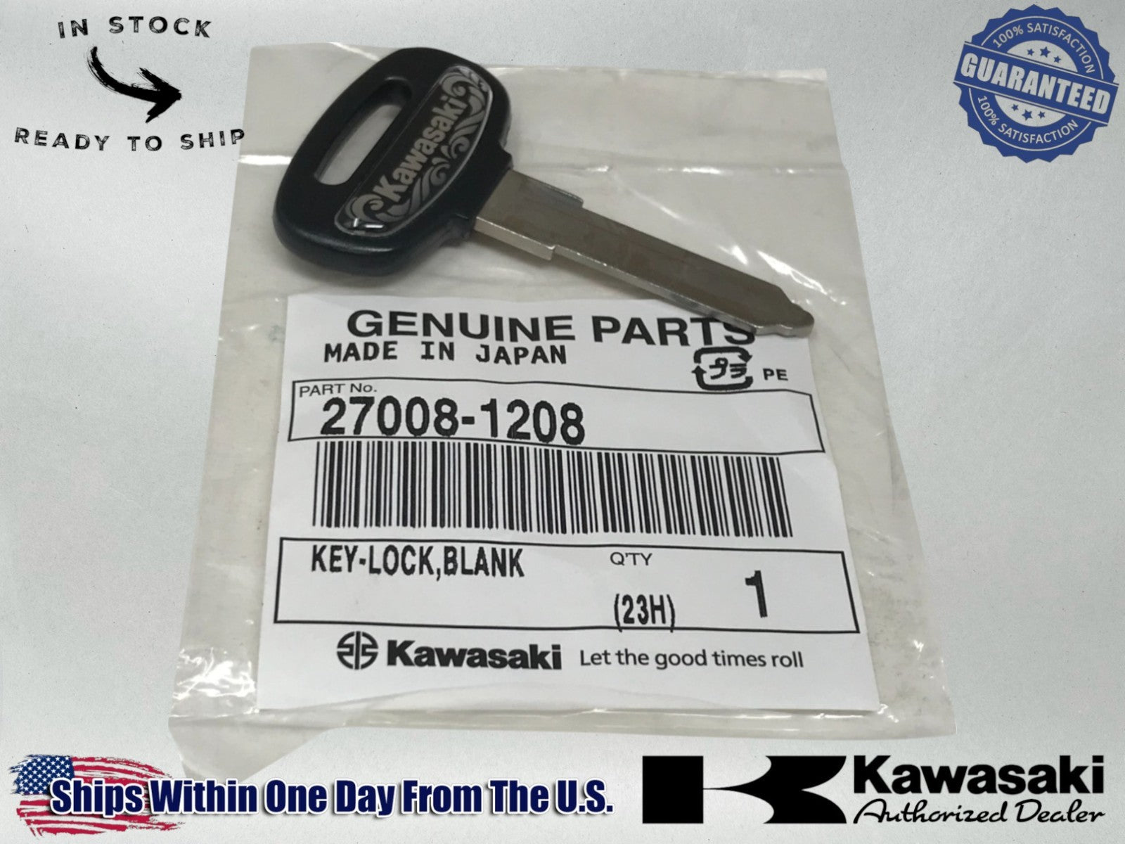 Kawasaki OEM 2001-08 VULCAN 800 1500 NOMAD DRIFTER CLASSIC BLANK KEY 27008-1208