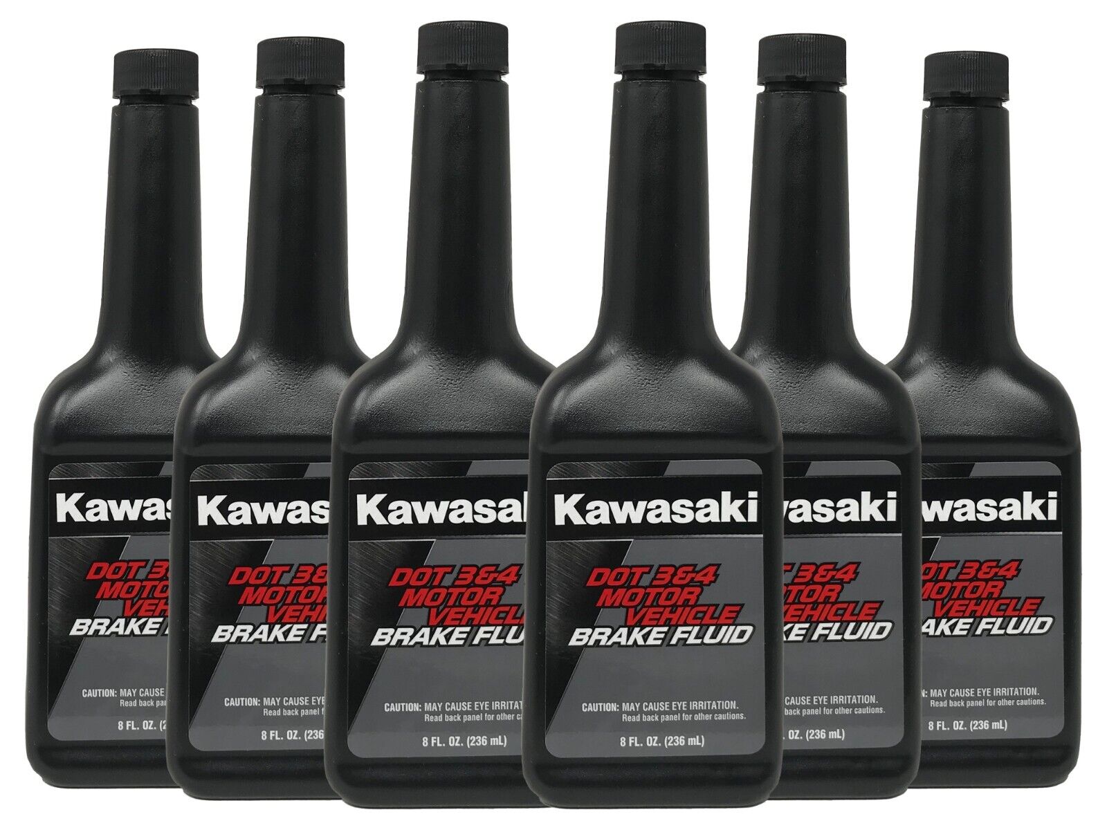 Kawasaki Genuine OEM DOT 3 & 4 Motor Vehicle Brake Fluid K61081-002A - 6 Pack