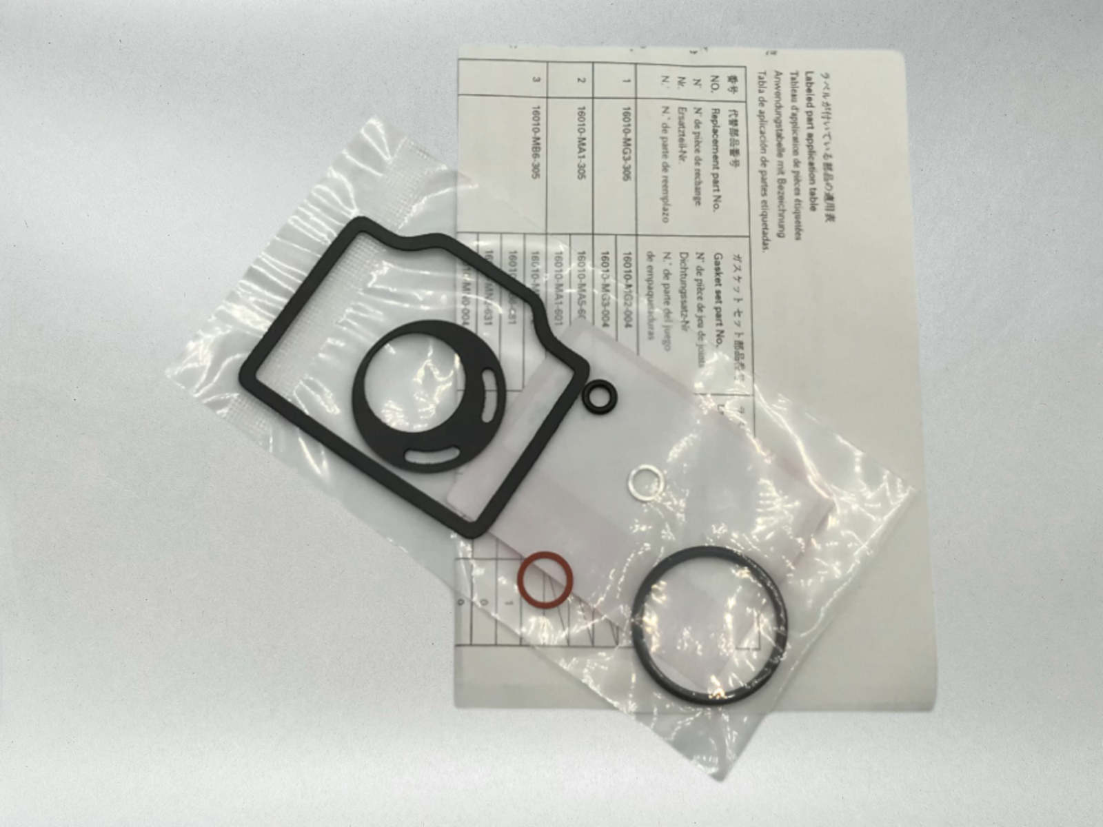 Honda Genuine TLR200 REFLEX 200 CARBURETOR CARB GASKET KIT 16010-107-305 