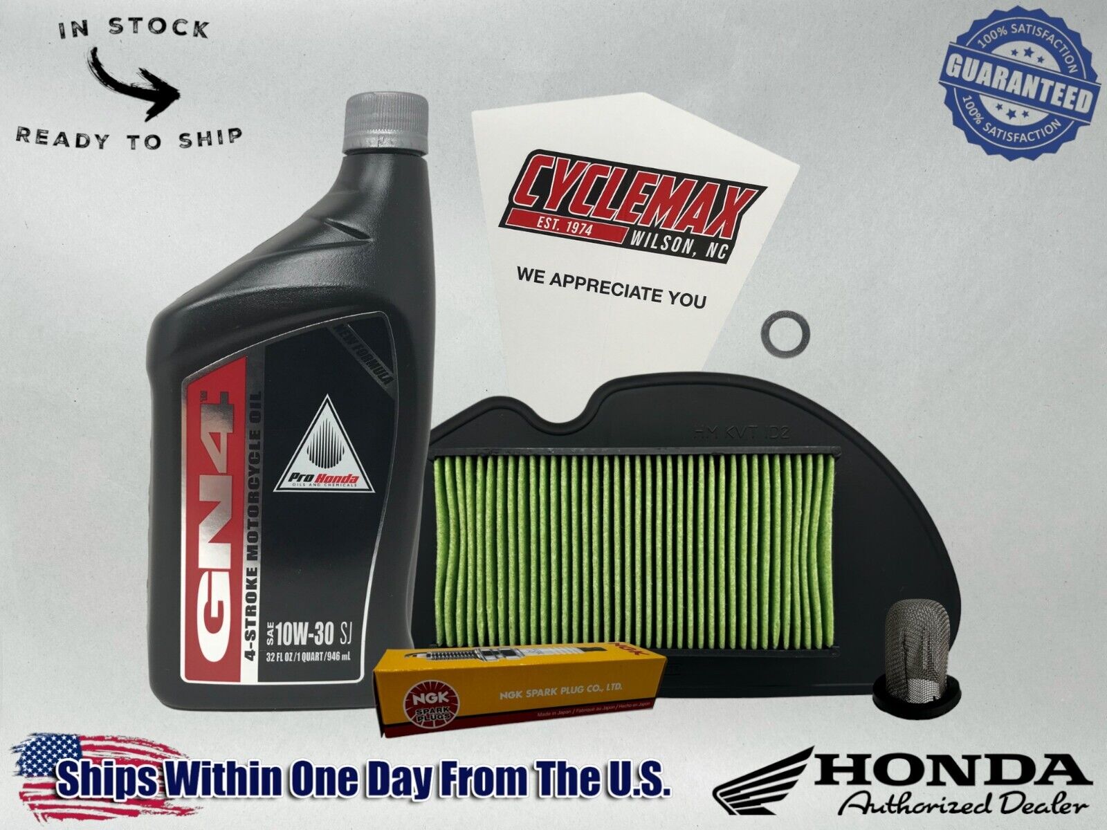 Cyclemax Standard 10W-30 Tune Up Kit fits 2022-2024 Honda NAVI with Spark Plug