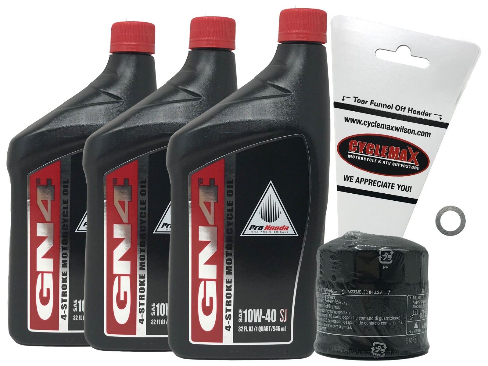 Cyclemax Genuine 1984-1986 Honda VT500 C/F Interceptor 10W-40 Oil Change Kit