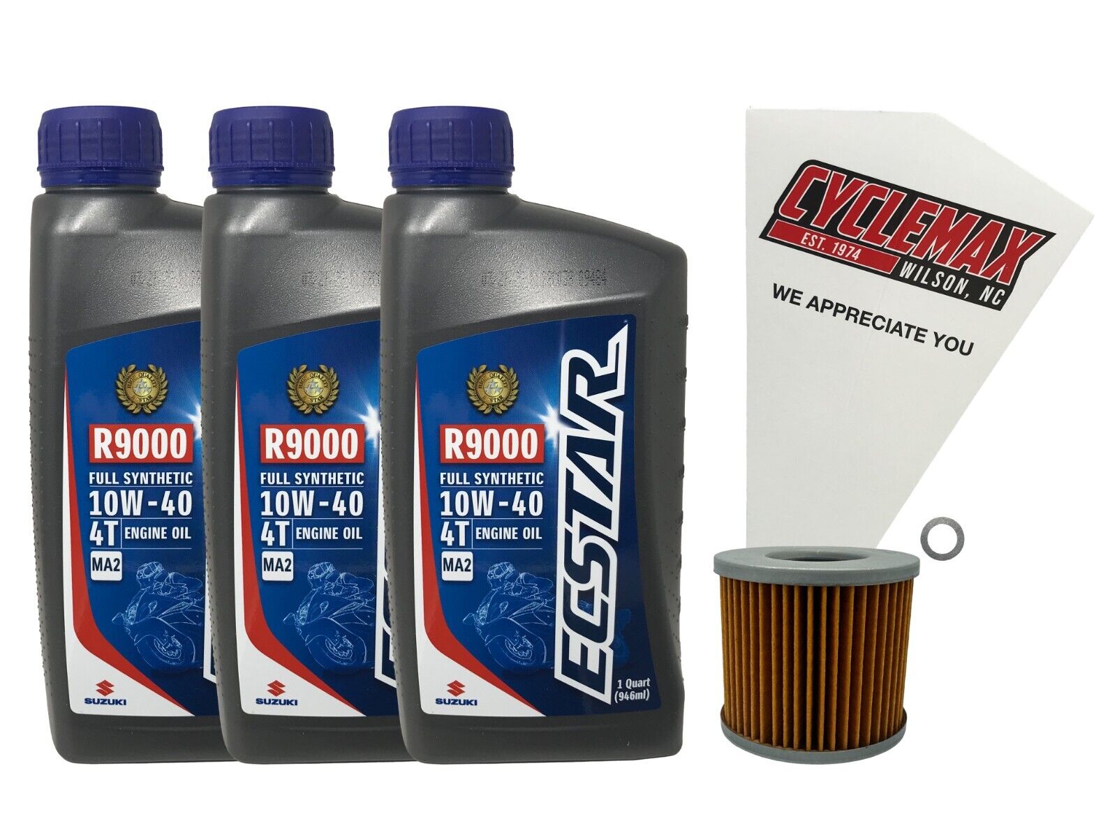 Cyclemax Genuine OEM Full Synthetic Oil Change Kit fits 2001-2009 Suzuki GS-500