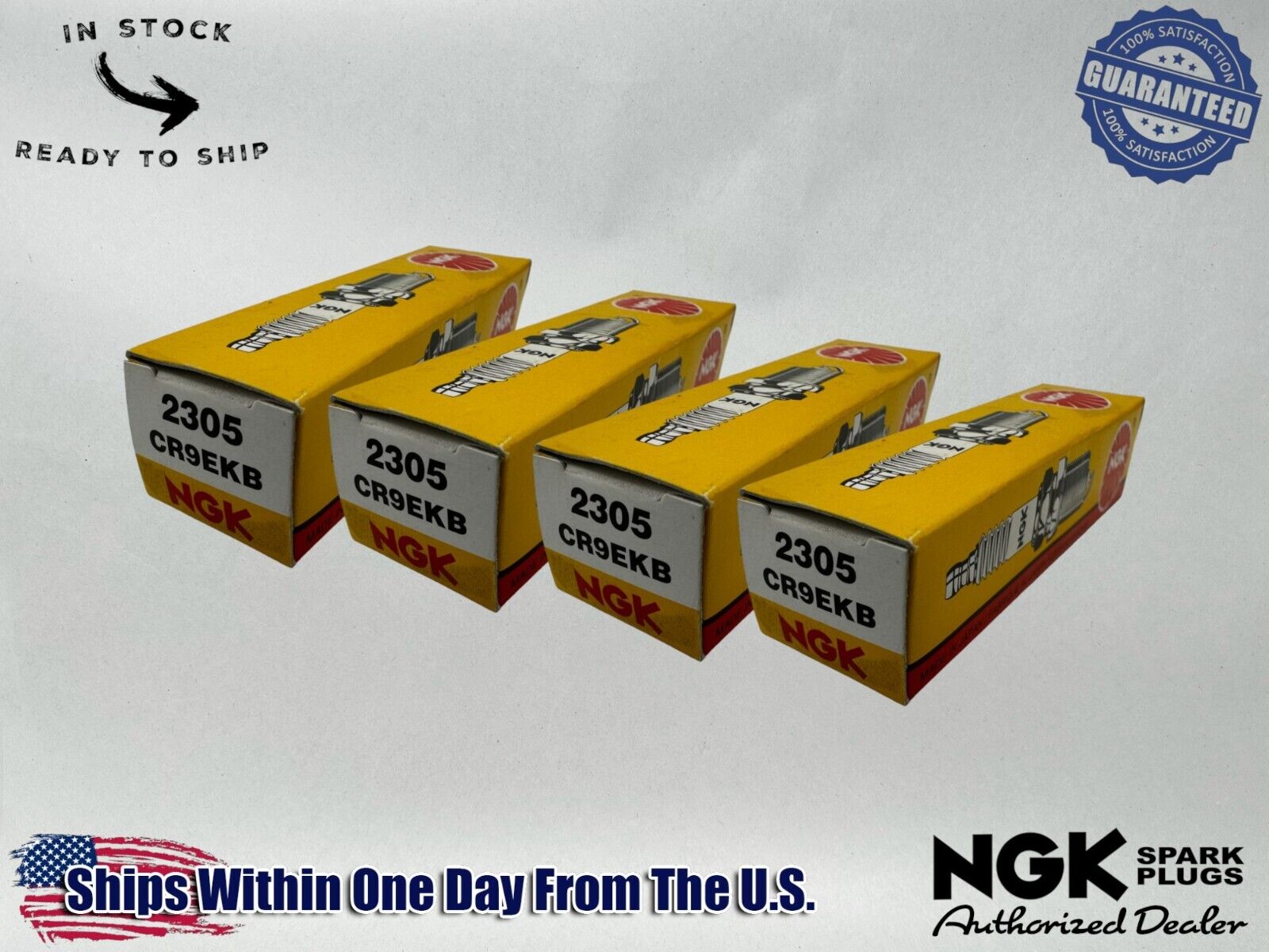 NGK Genuine OEM Authentic Spark Plugs CR9EKB - 4 PACK