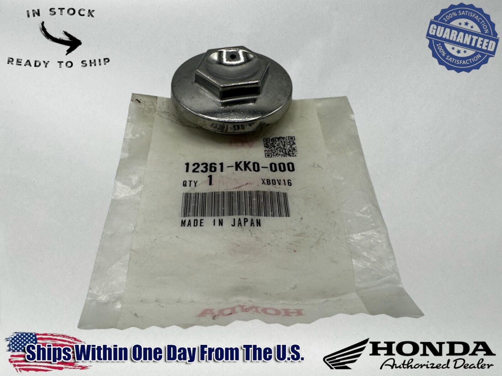 Honda Genuine OEM Tappet Adjuster Cover 12361-HP5-600 supersedes 12361-KK0-000