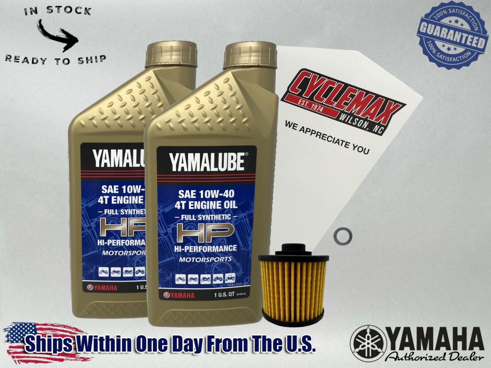 Cyclemax Full-Synthetic Yamalube Oil Change Kit fits 2008-2024 Yamaha V STAR 250