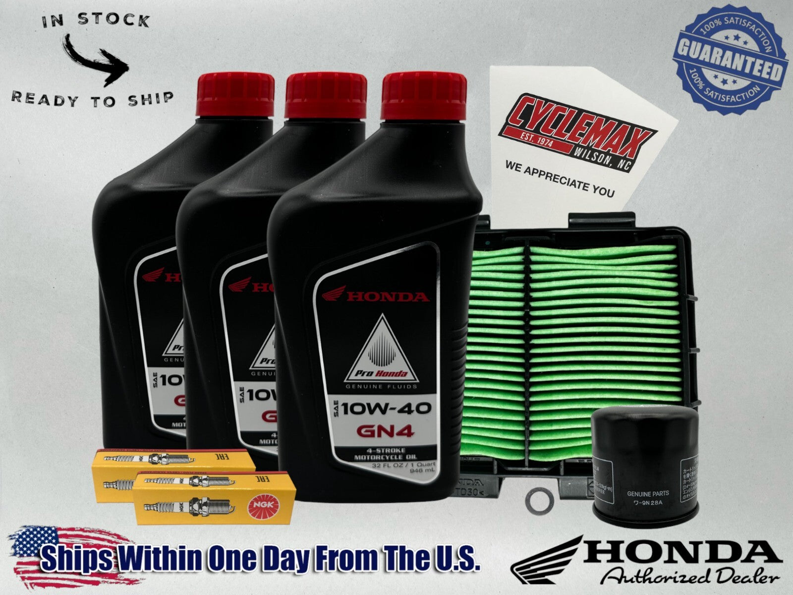 Cyclemax Standard GN4 10W-40 Tune-Up Kit compatible with 2023-2025 Honda SCL500