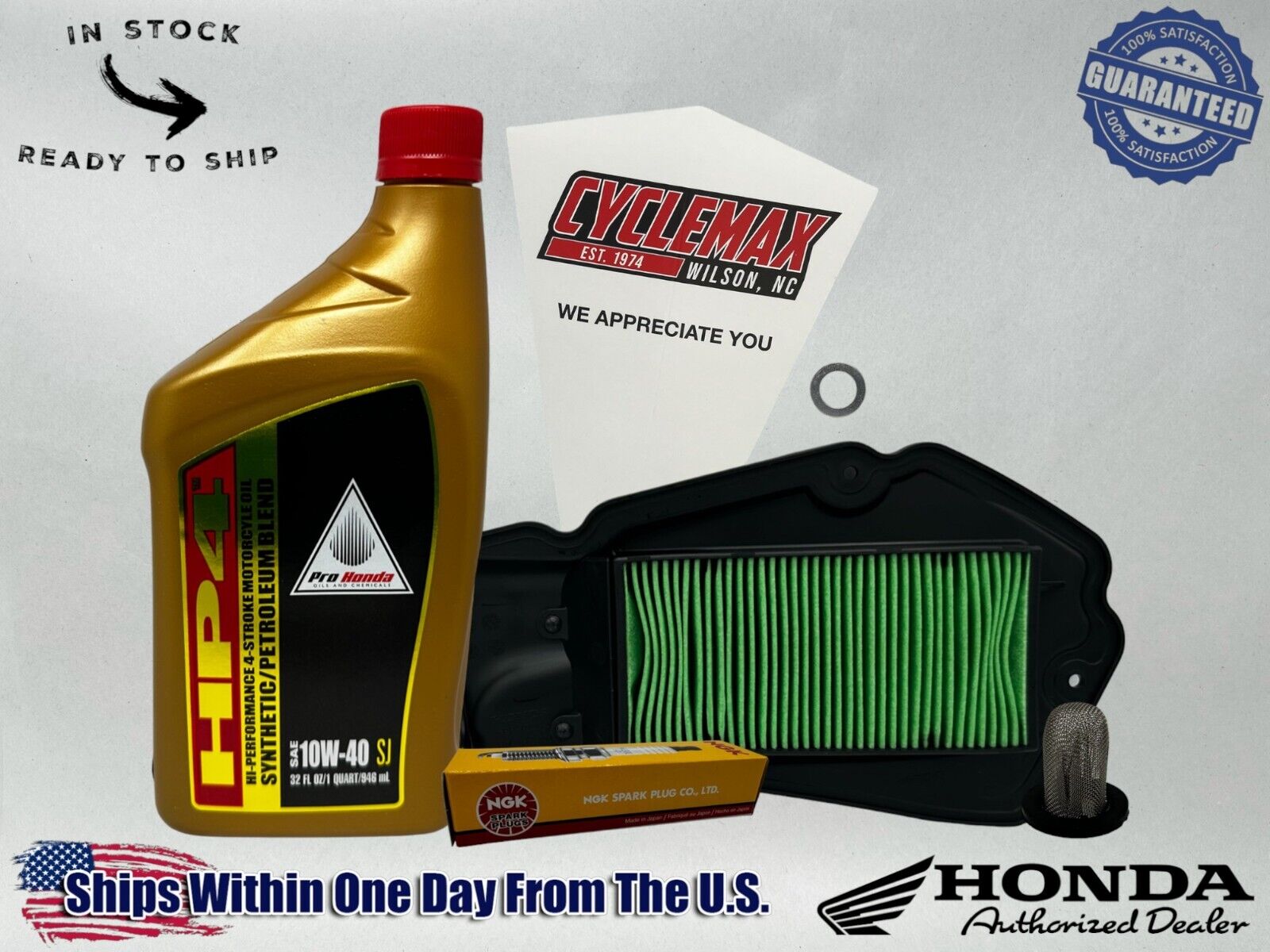 Cyclemax Semi Synthetic Tune Up Kit fits 2021-2024 Honda PCX with Spark Plug