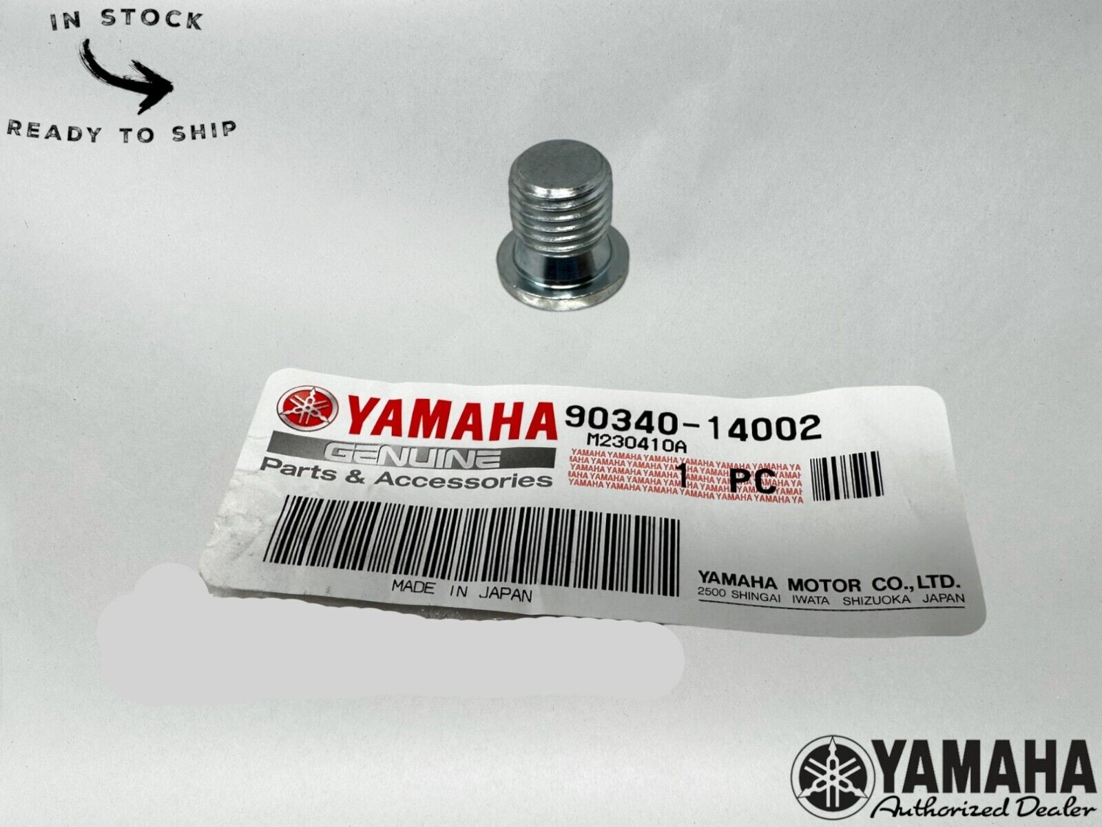 Yamaha Genuine OEM Straight Screw Plug 90340-14002-00