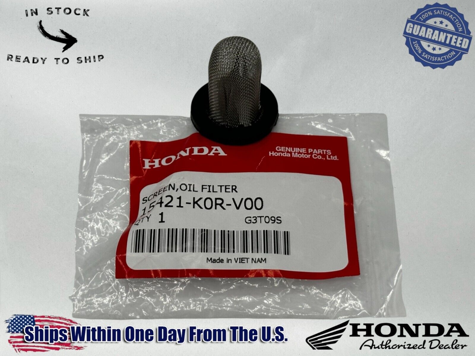 Honda Genuine OEM Authentic Oil Filter 15421-K0R-V00