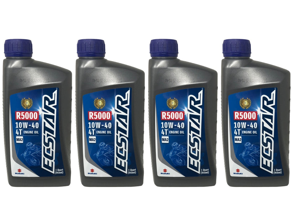 Suzuki Ecstar R5000 10W-40 Motorcycle Engine Oil QUART 990A0-01E10-01Q 4 PACK