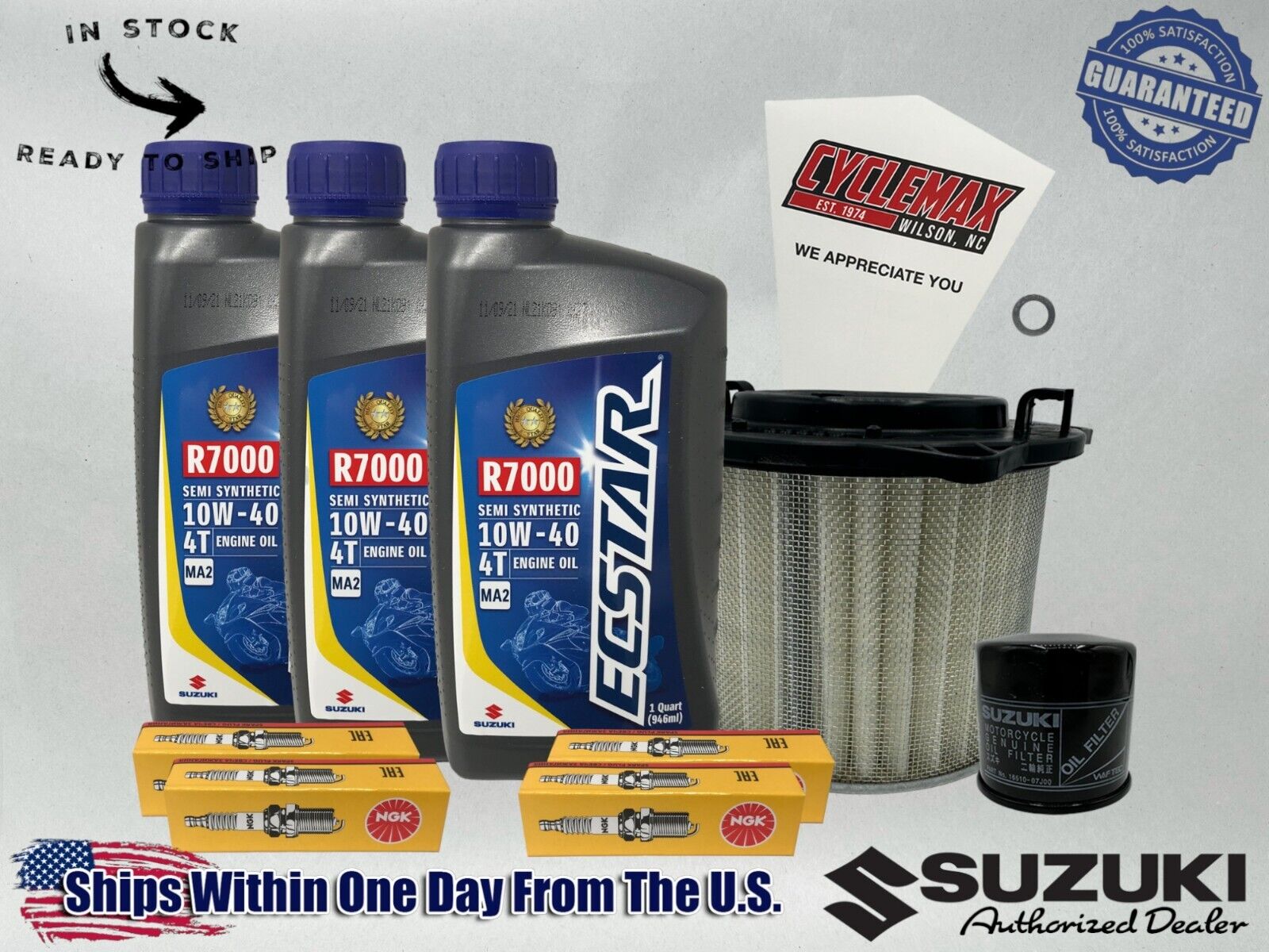 Cyclemax Semi-Synthetic Ecstar R7000 Tune-Up Kit fits 1988-1996 Suzuki GSX600