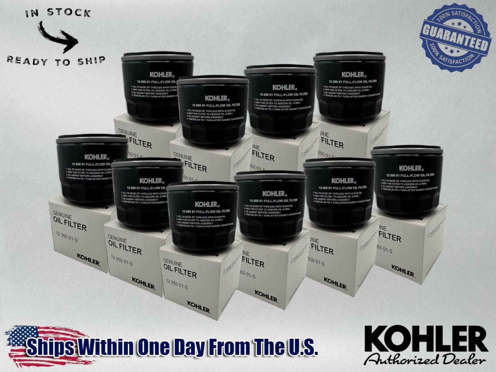 Kohler Genuine OEM Authentic Full Flow Oil Filter 12 050 01-S-10PACK