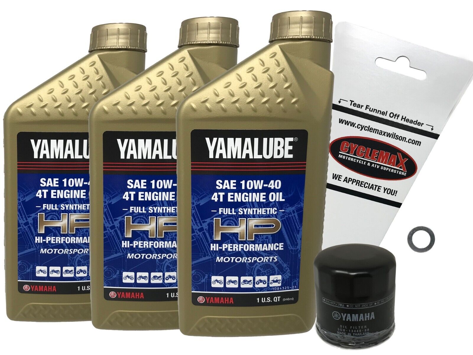 2009-2017 Yamaha V-Star Tourer XVS1300 Full Synthetic 10w40 Oil Change Kit