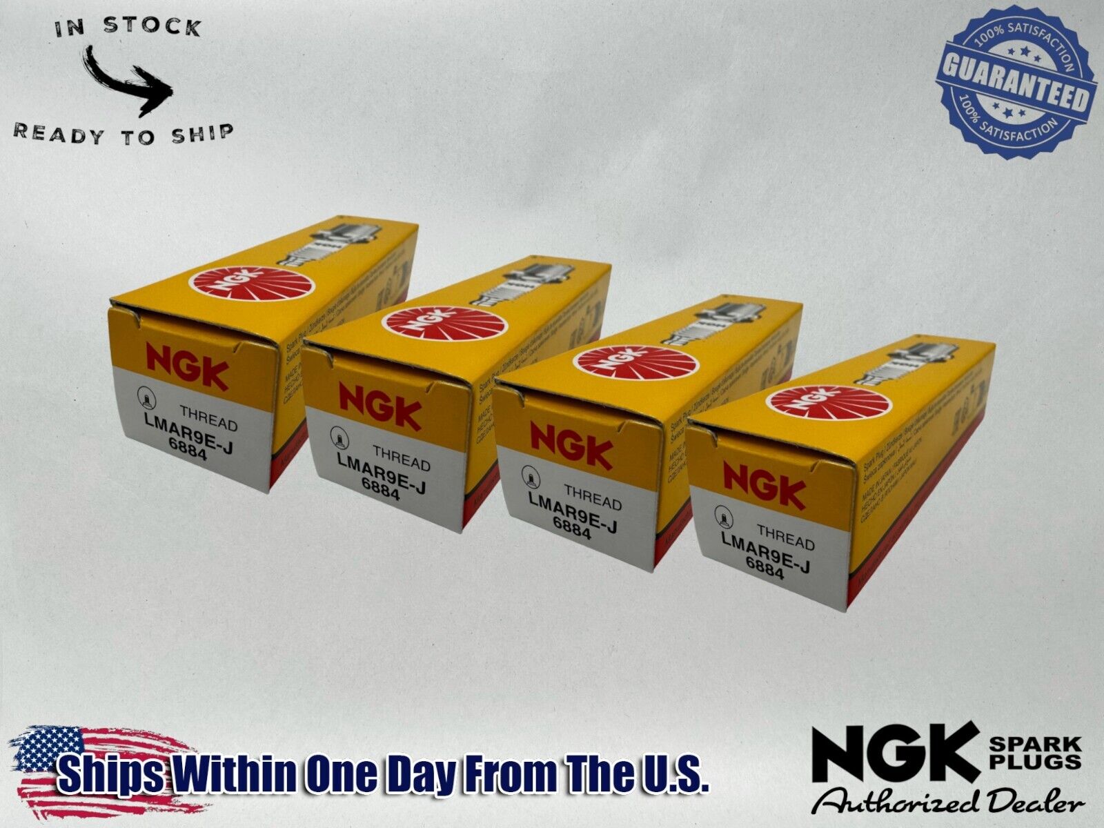 NGK Genuine OEM Authentic Spark Plugs LMAR9E-J - 4 PACK