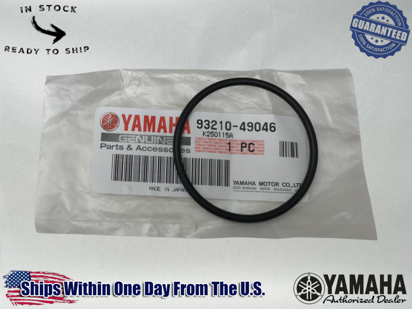 Yamaha Genuine OEM Authentic O-Ring 93210-49046-00