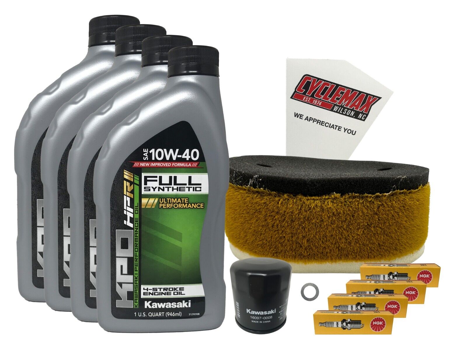 Cyclemax Full Synthetic Tune Up Kit w/ Plugs fits Kawasaki 1996-1999 Vulcan 1500