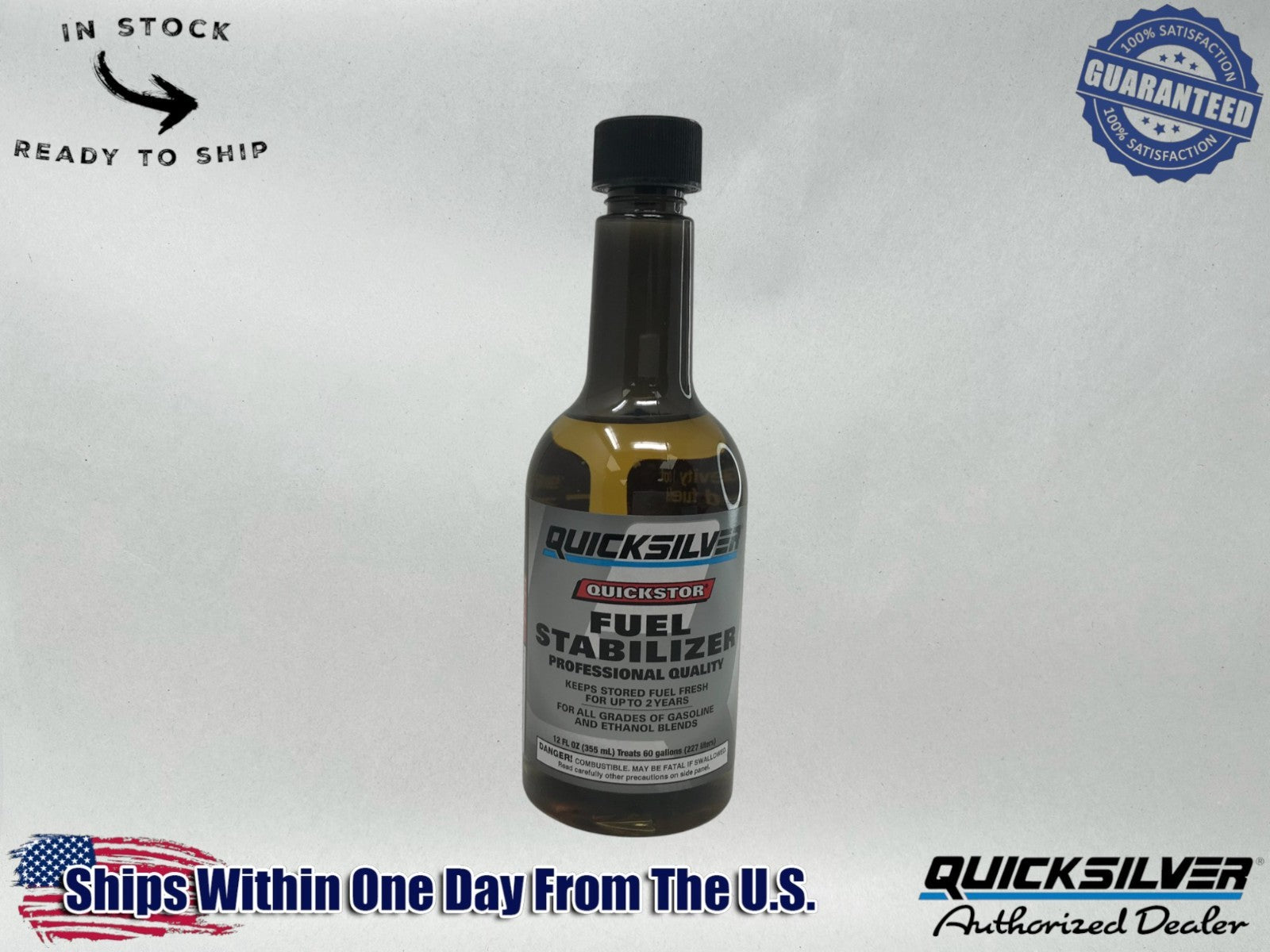 Mercury Genuine OEM Authentic Quickstor Fuel Stabilizer Treatment 12oz 8M0047922