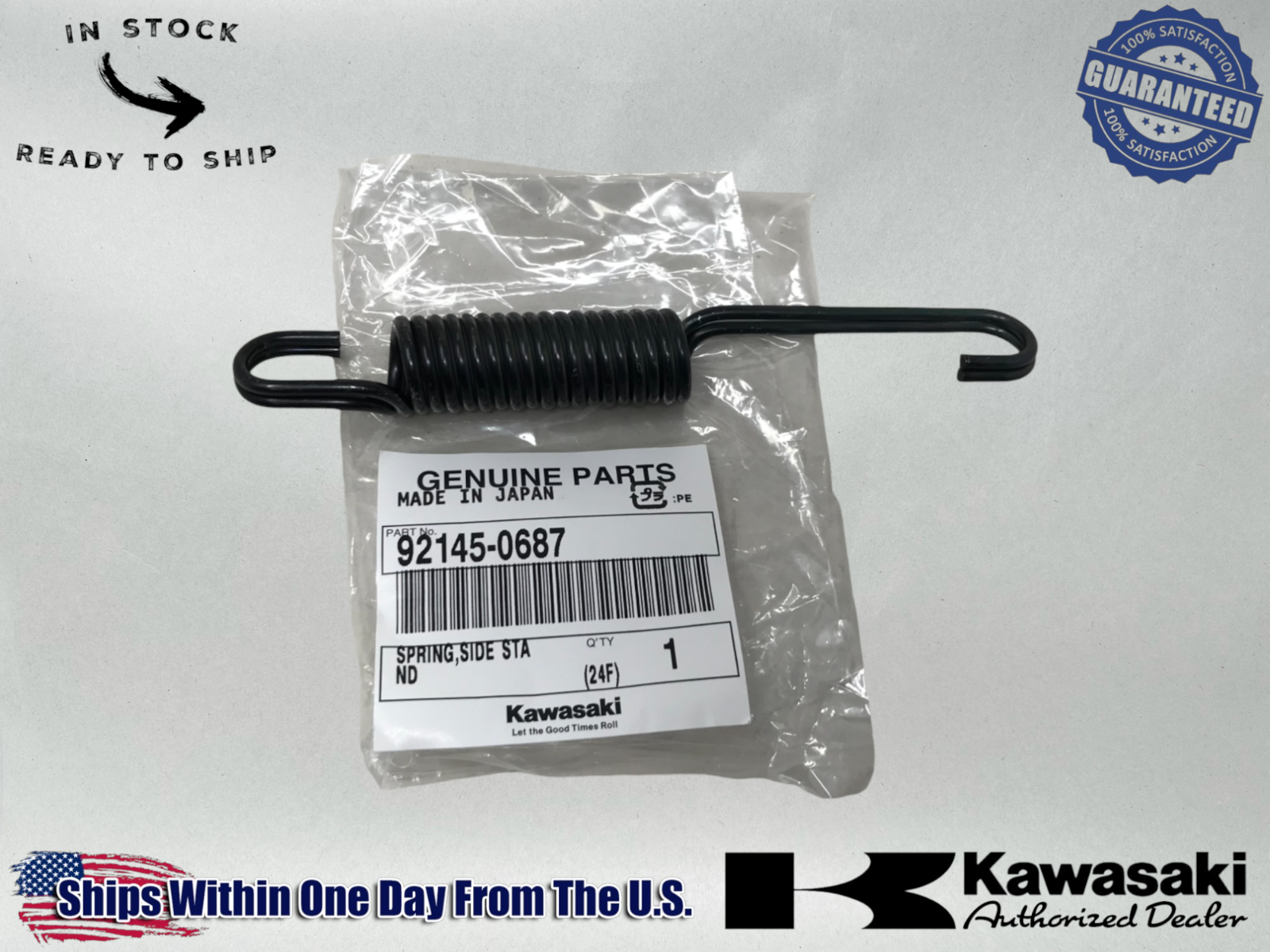 Kawasaki OEM Vulcan 1996 - 2024  Kick Stand Tension Spring  92145-0687