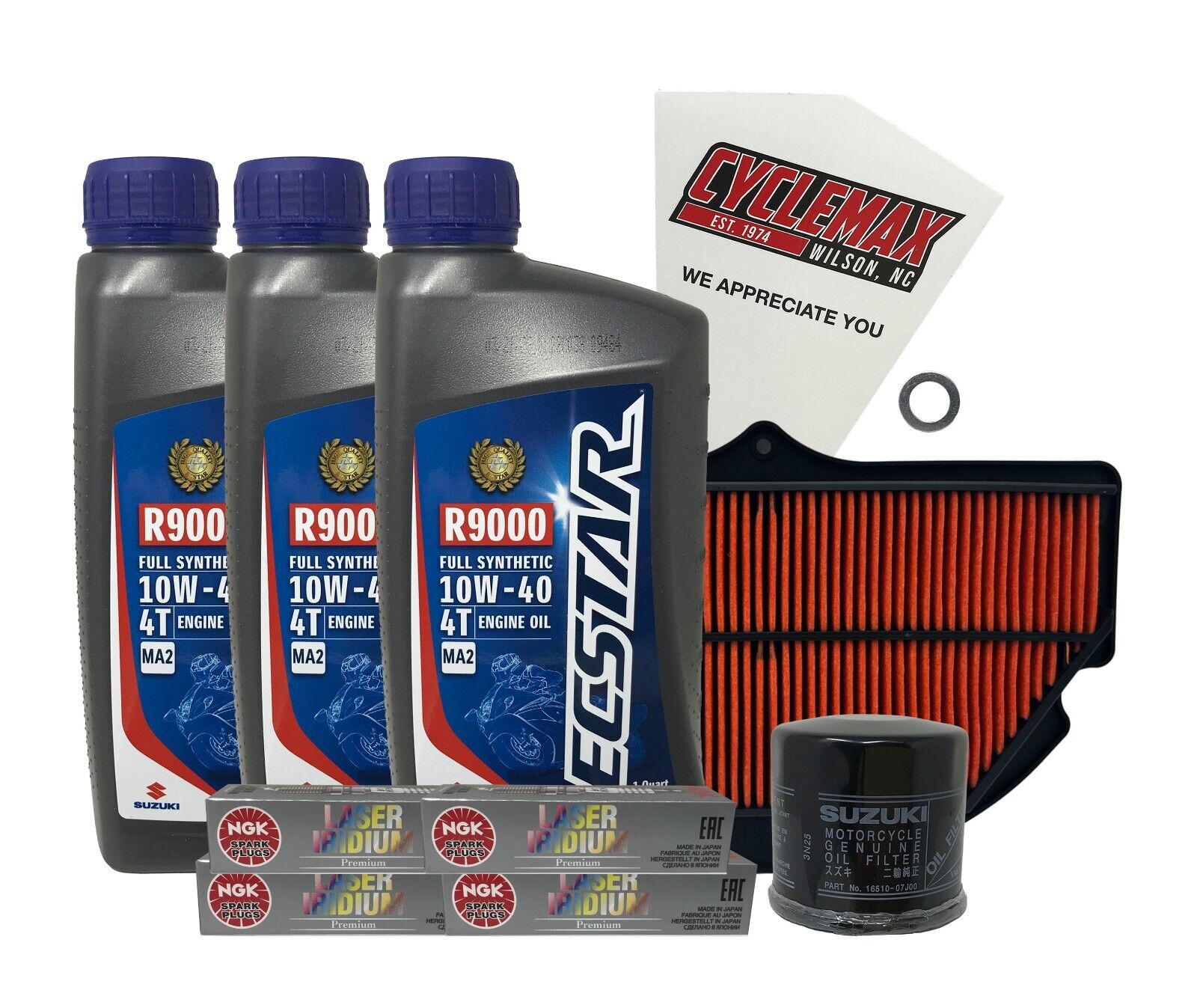 Cyclemax Full Synthetic Tune Up Kit w/ Spark Plugs fits 2006-2009 Suzuki GSXR600