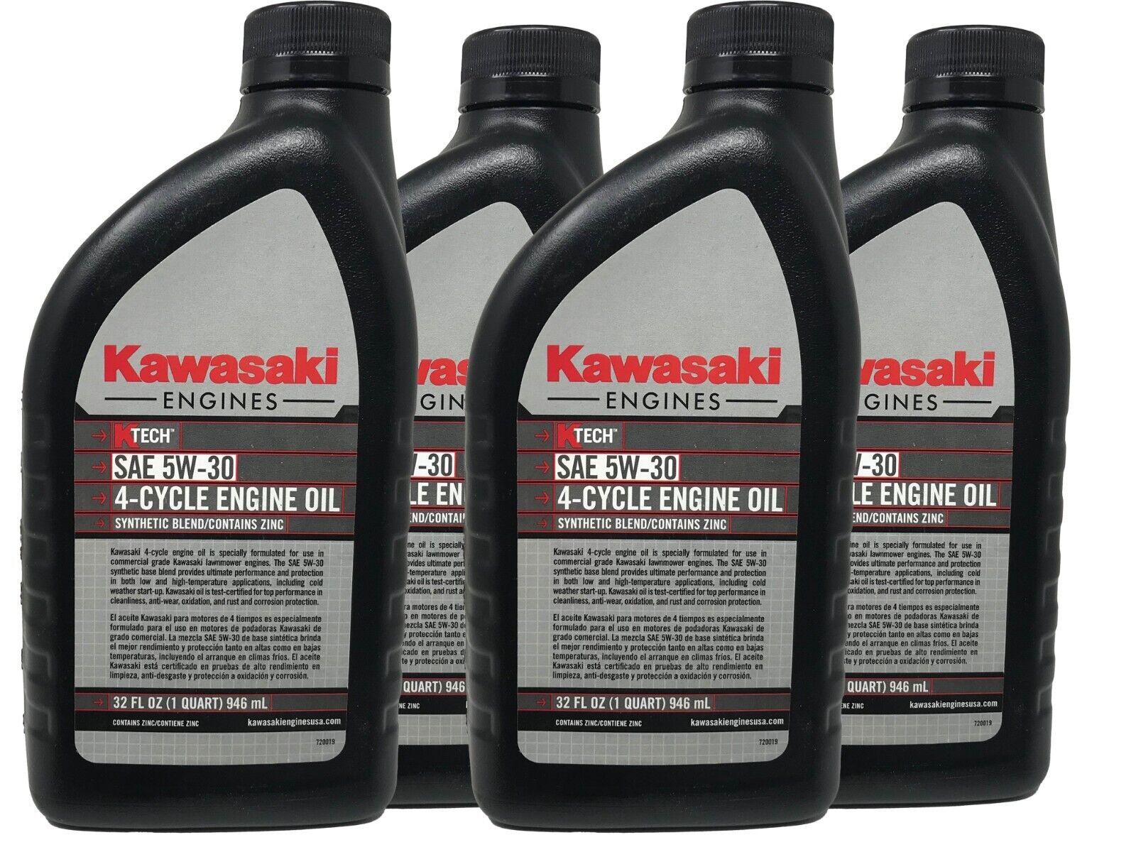 Kawasaki Genuine OEM SAE 5W-30 Engine Oil 99969-6500 - 4 Pack