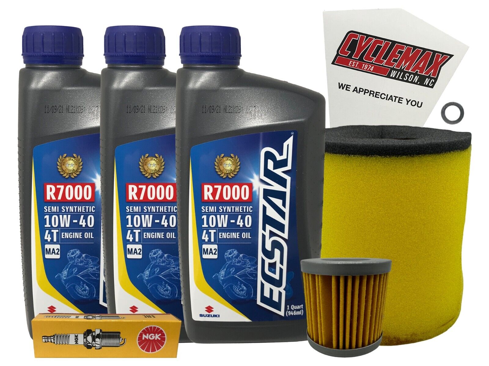 Cyclemax Semi-Synthetic Tune Up Kit w/ Spark Plug fits 2008-2013 Suzuki LT-Z400