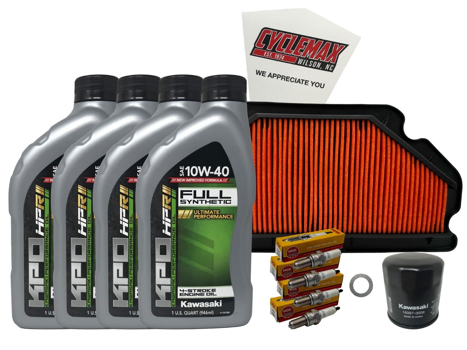 Cyclemax Full Synthetic Tune Up Kit w/ Plugs fits 2003-2004 Kawasaki Ninja ZX-6R