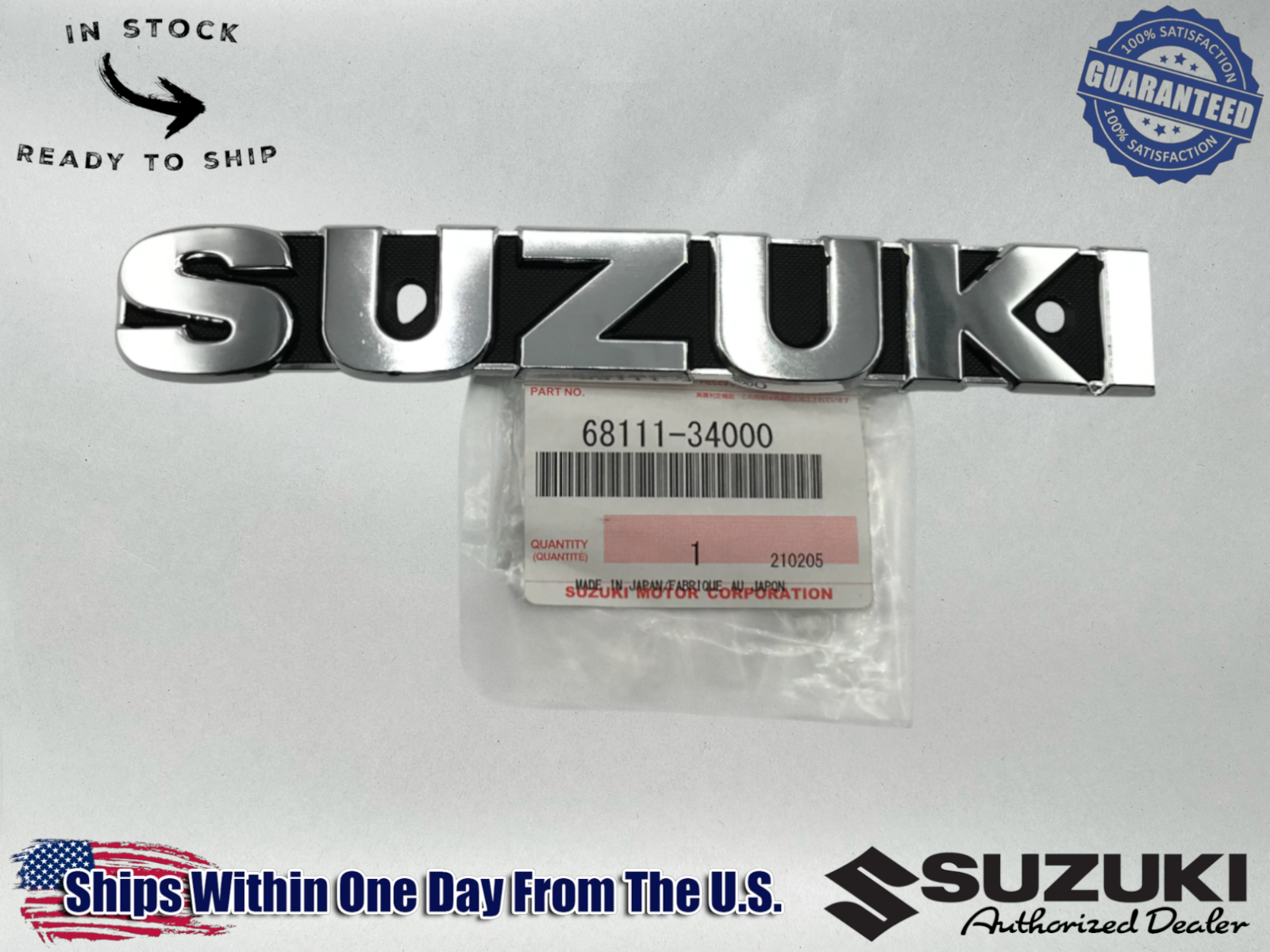 Suzuki Genuine OEM Authentic Vintage Fuel Tank Emblem 1973-77 68111-34000