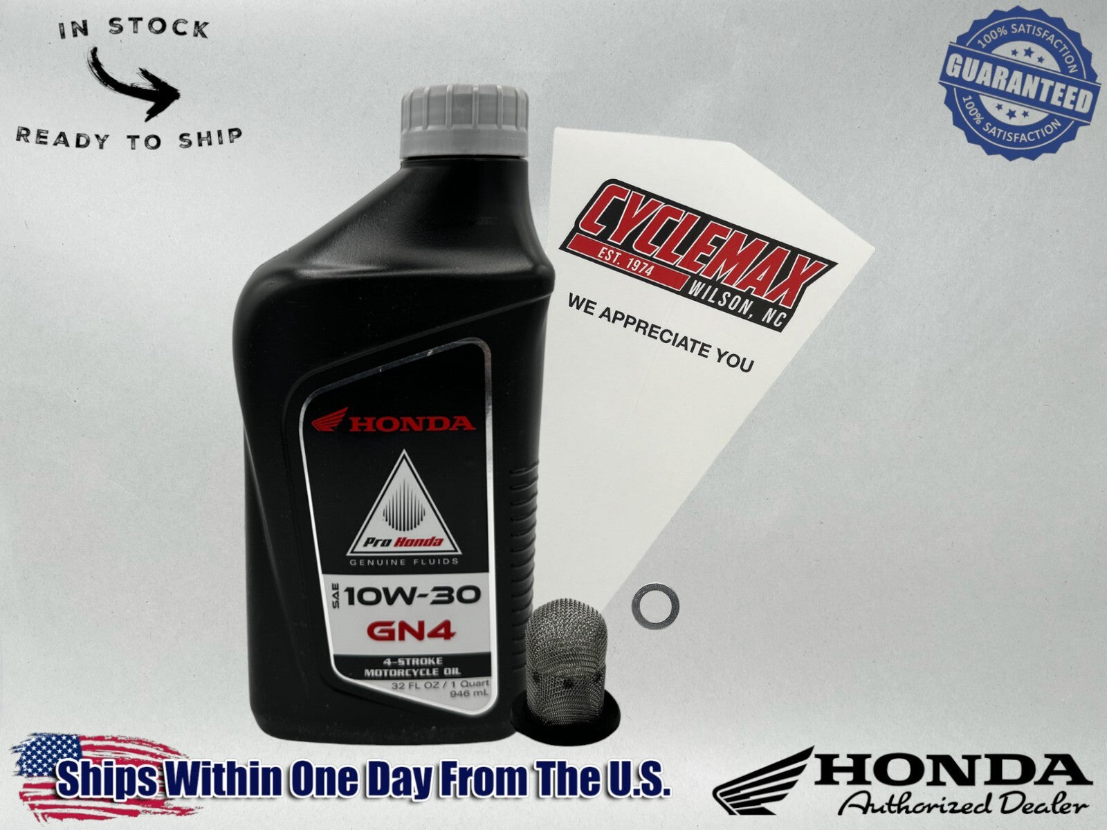 Cyclemax Standard GN4 10W-30 Oil Change Kit compatible with 2002-2009 Honda Metropolitan