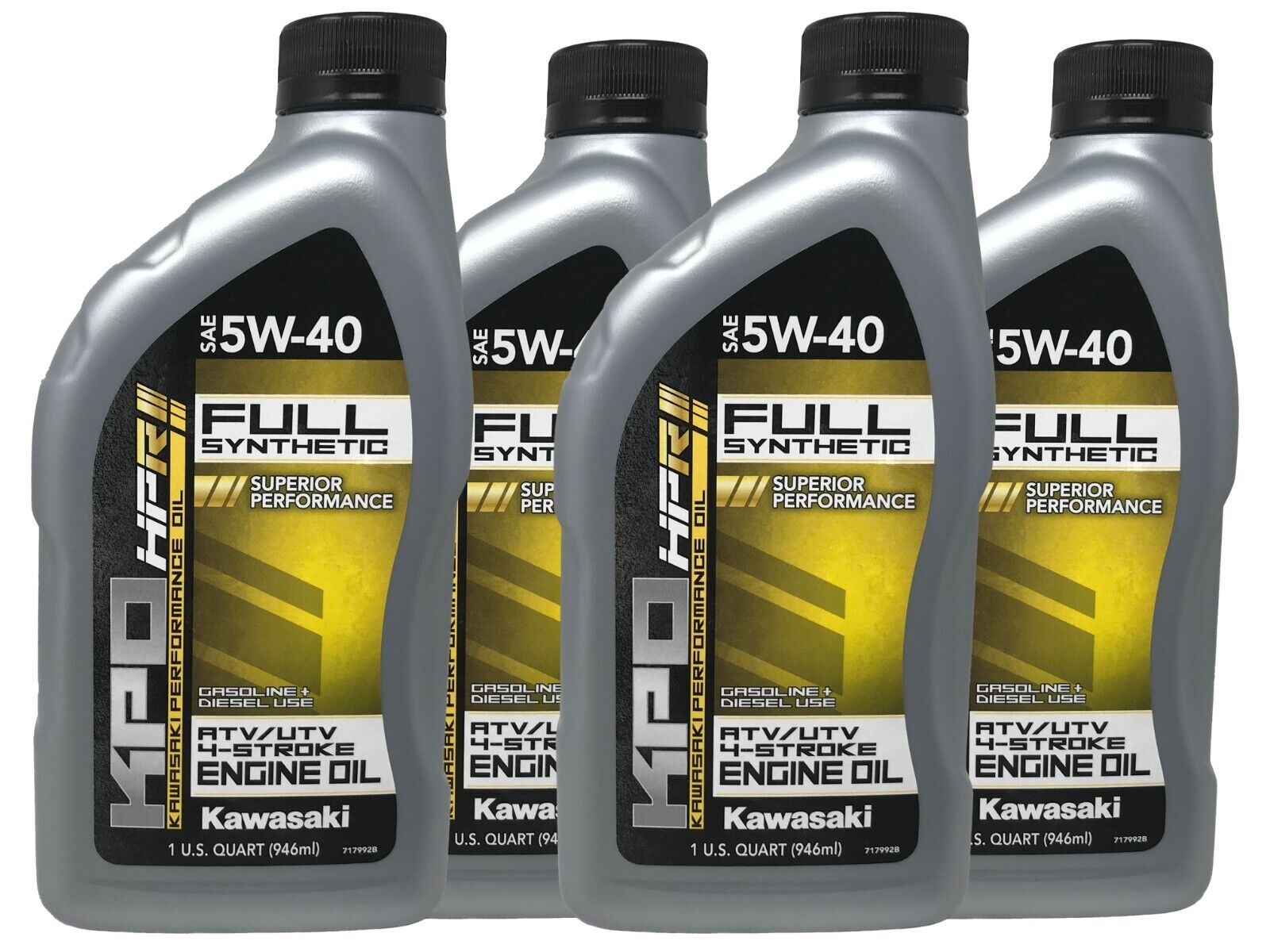 Kawasaki Genuine OEM KPO Full Synthetic 5W-40 Oil K61027-500-01Q - 4 Pack