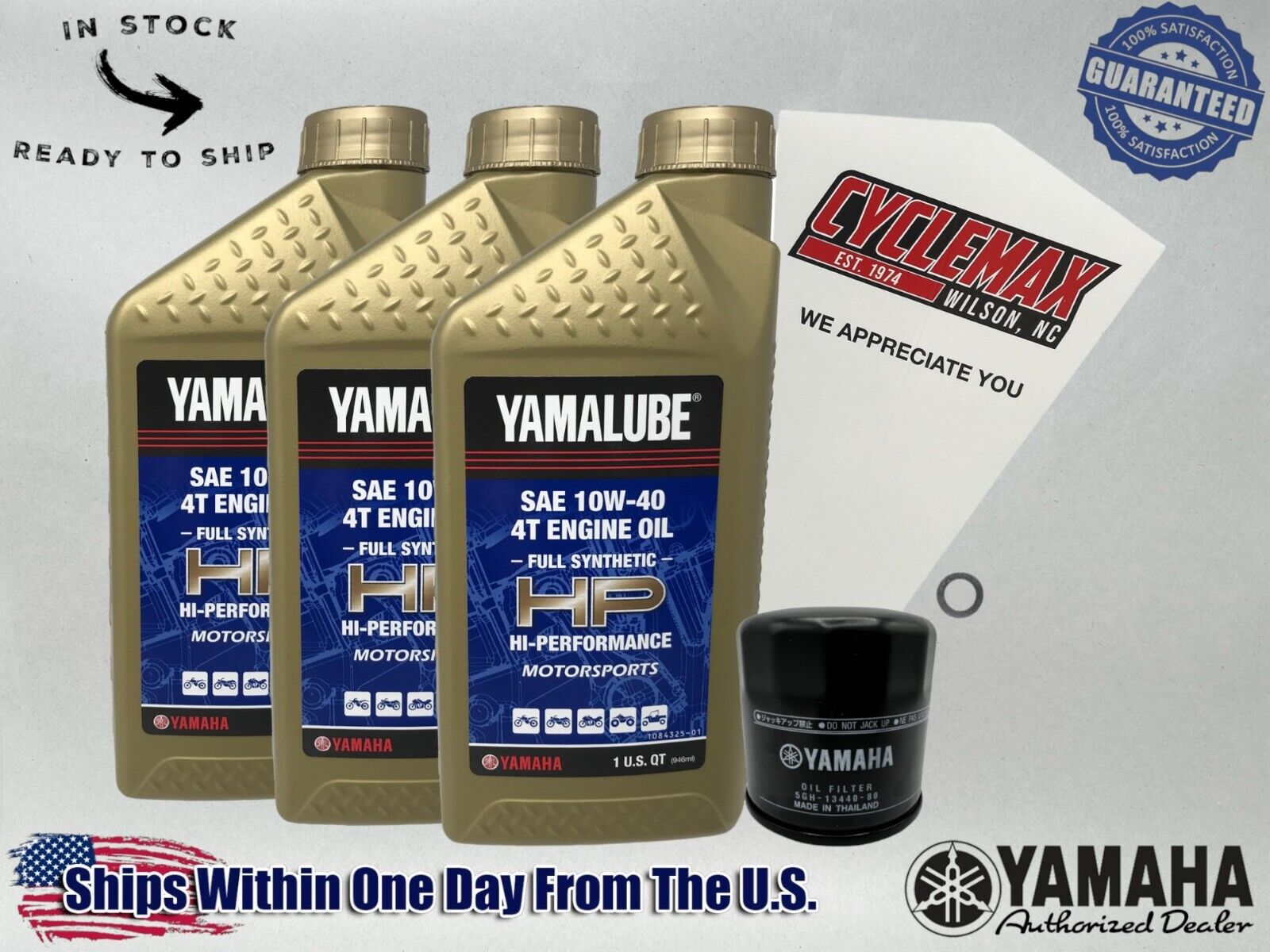 Cyclemax Full-Synthetic Yamalube Oil Change Kit fits 2021-2024 Yamaha MT-03