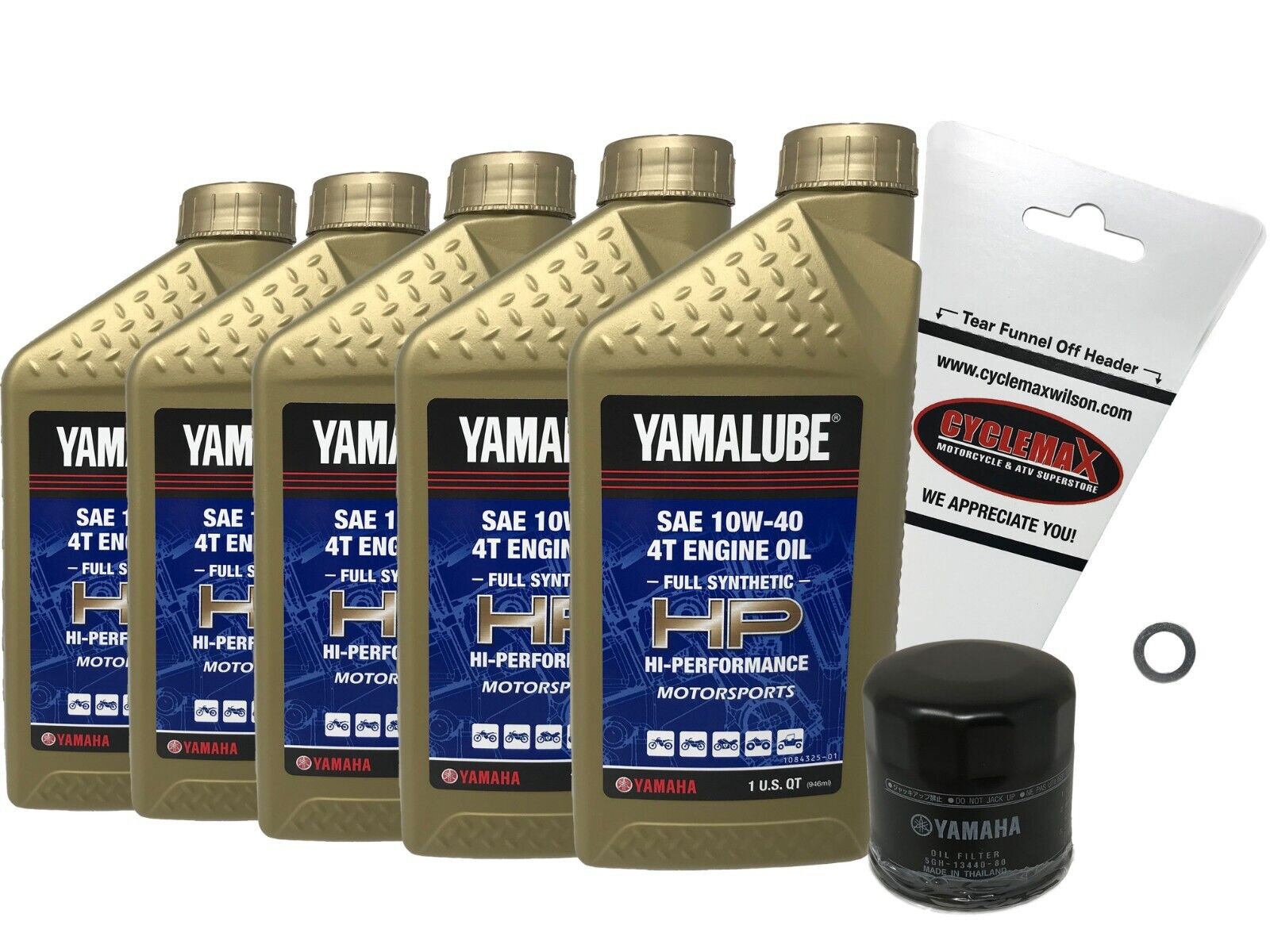 Cyclemax Genuine OEM 2015-2023 Yamaha Bolt R-Spec Full Synthetic Oil Change Kit