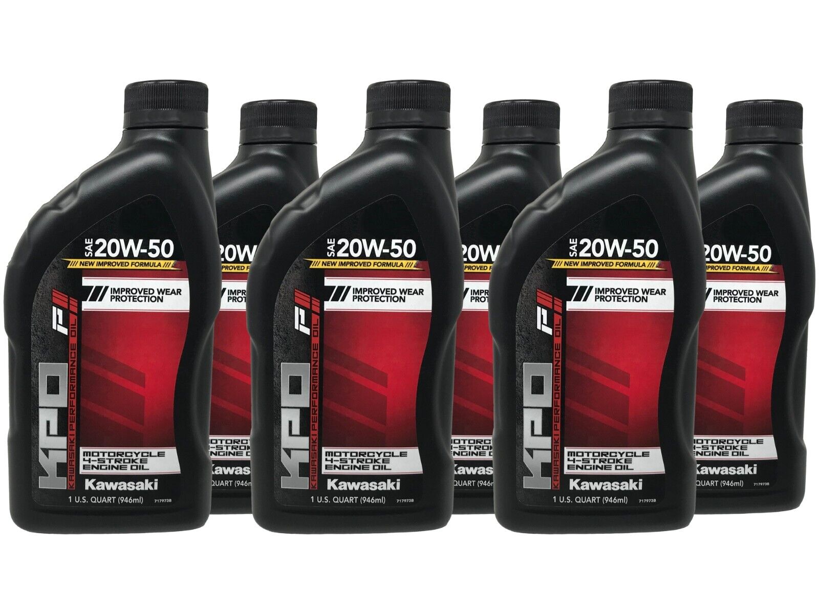 Kawasaki Genuine OEM KPO 20W-50 Engine Oil K61021-102-01Q - 6 Pack