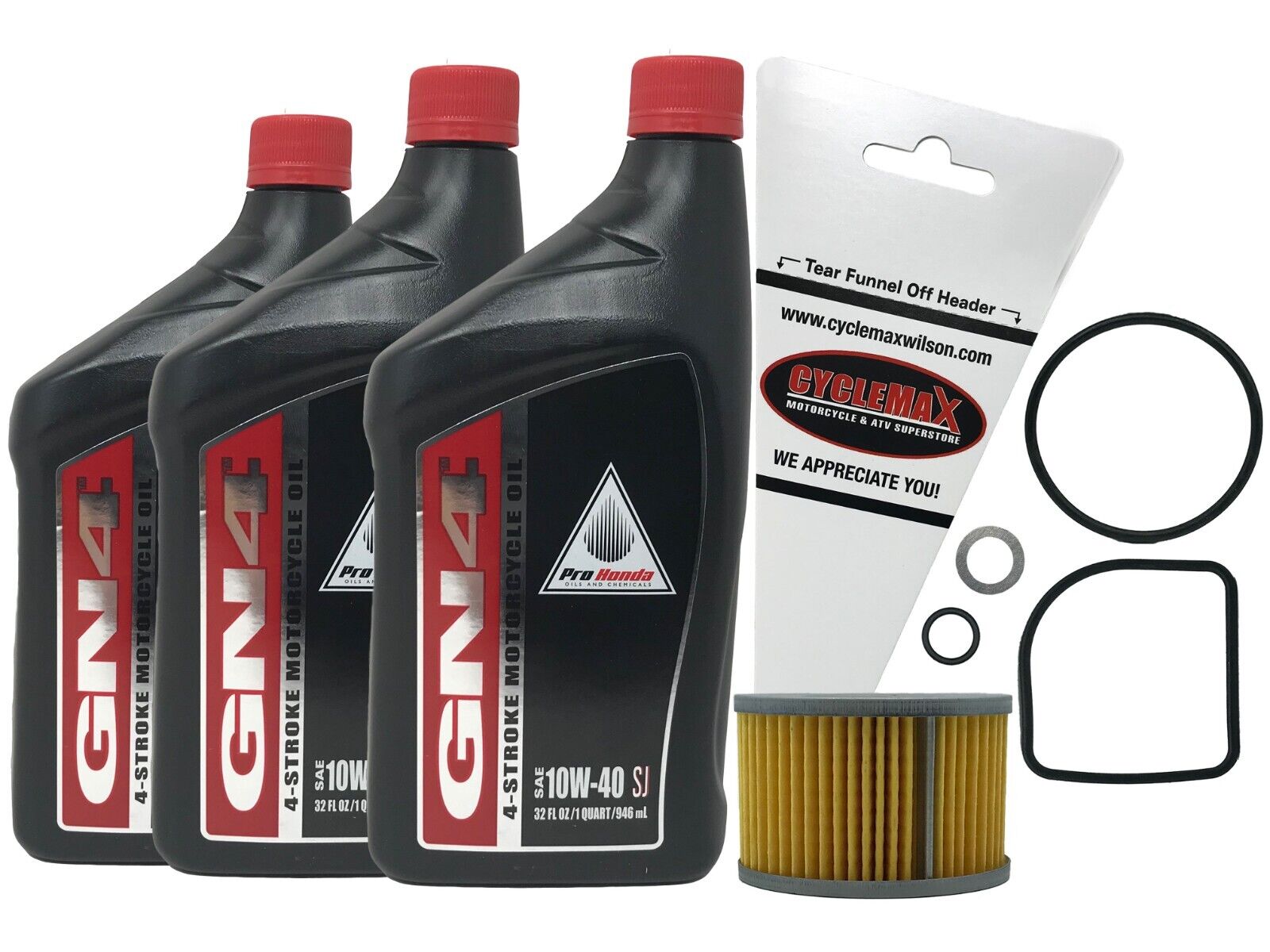 Cyclemax Genuine 1978-1981 Honda CX500 CX 500 10W-40 Oil Change Kit