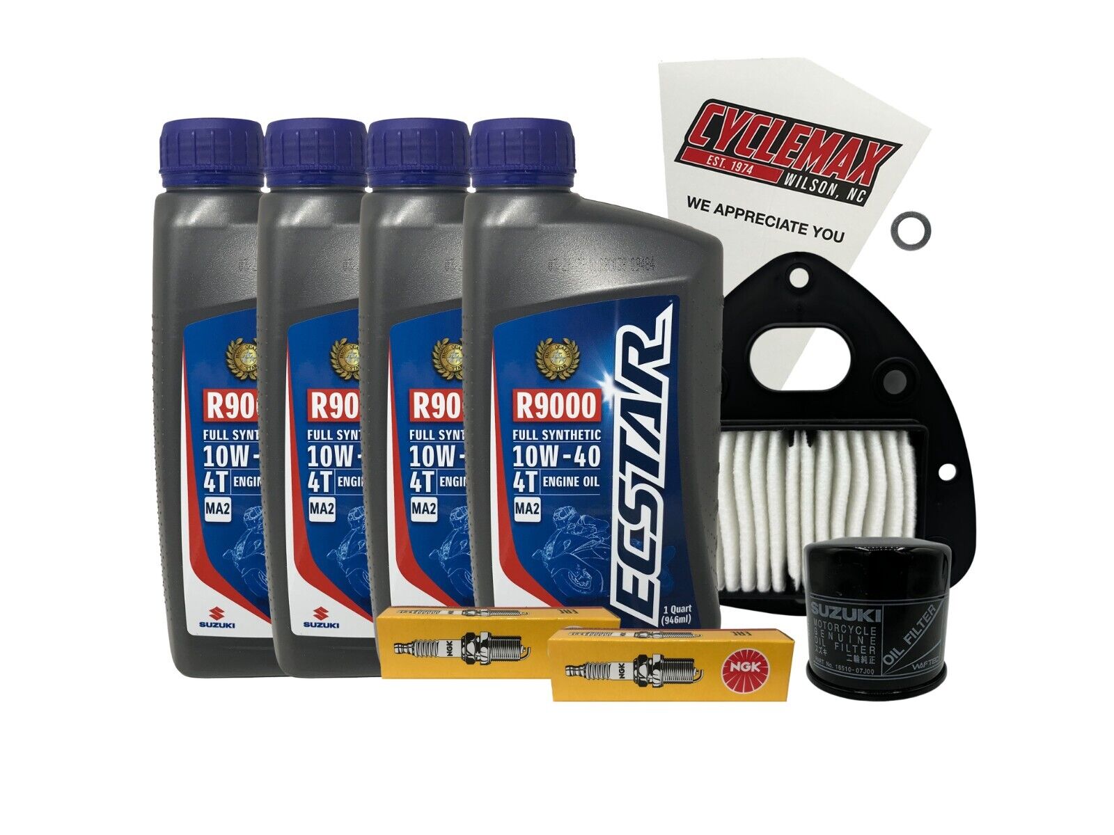 Cyclemax Semi-Synthetic Tune Up Kit w/ Spark Plugs fits 2011-2023 Suzuki VL-800T