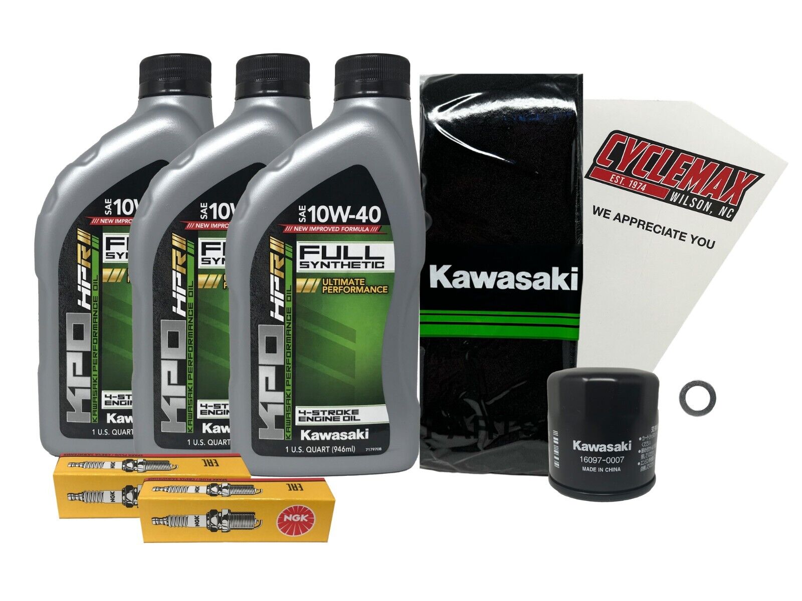 Cyclemax OEM Full Synthetic Tune-Up Kit fits 2004-2011 Kawasaki KFX 700