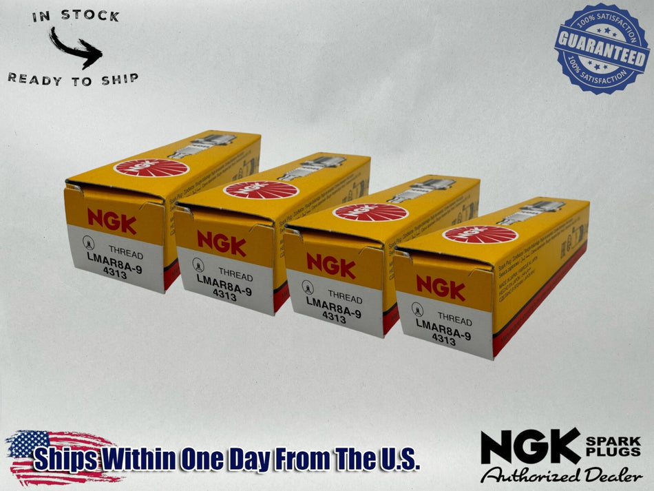 NGK Genuine OEM Authentic Spark Plugs LMAR8A-9 - 4 PACK