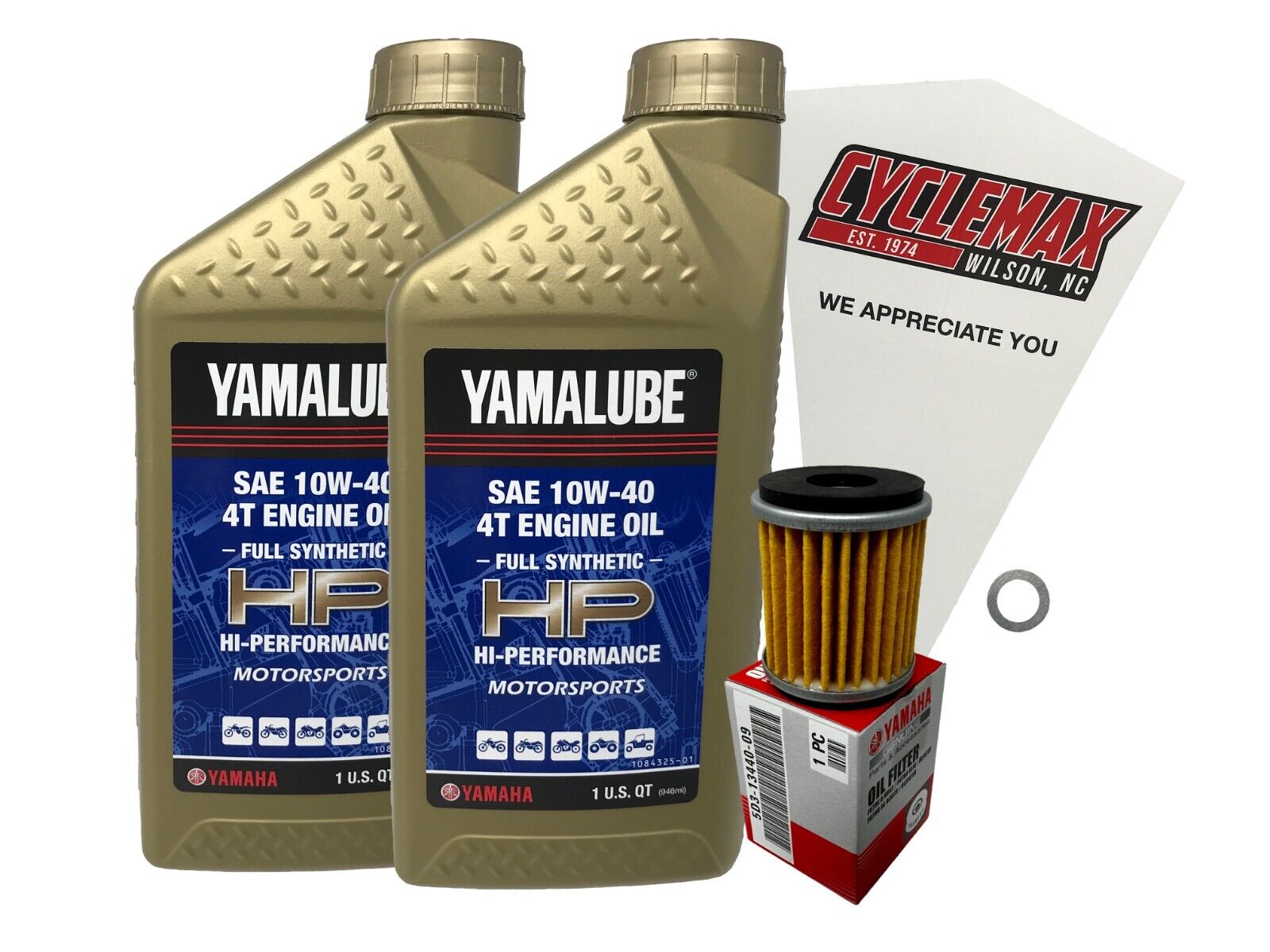 Cyclemax OEM Full Synthetic Oil Change Kit fits 2009-2024 Yamaha YFZ450R