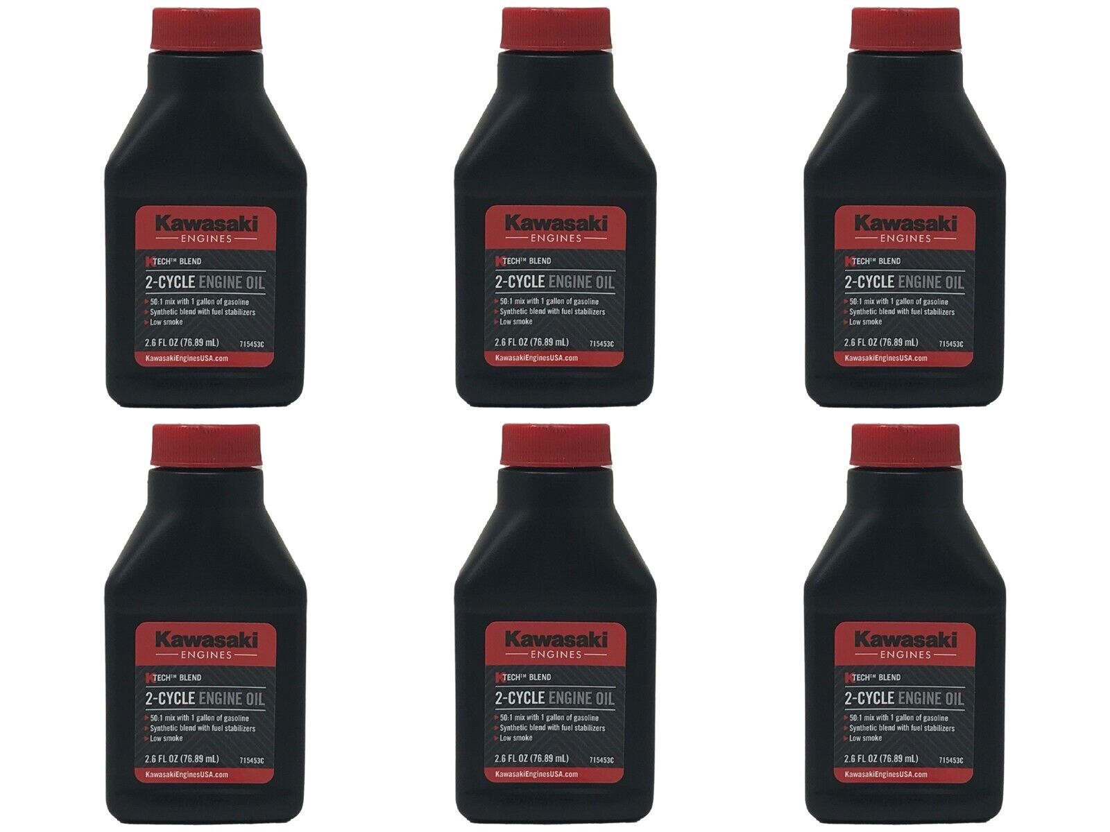 Kawasaki Engines Genuine OEM 2.6FL OZ 2-Cycle Engine Oil 99969-6082 - 6 Pack