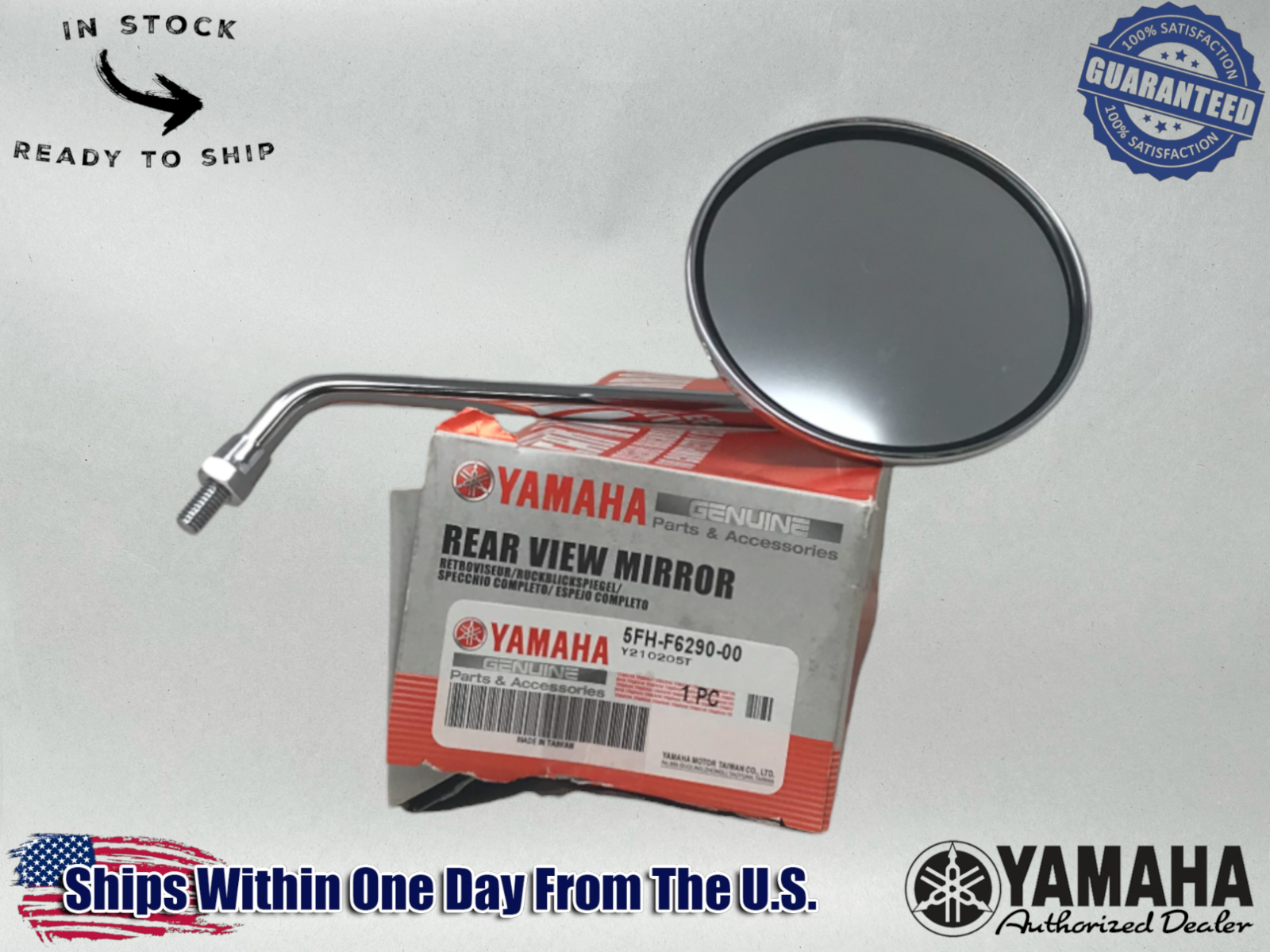 Yamaha Genuine OEM Authentic  Right Rear View Mirror 5FH-F6290-00-00