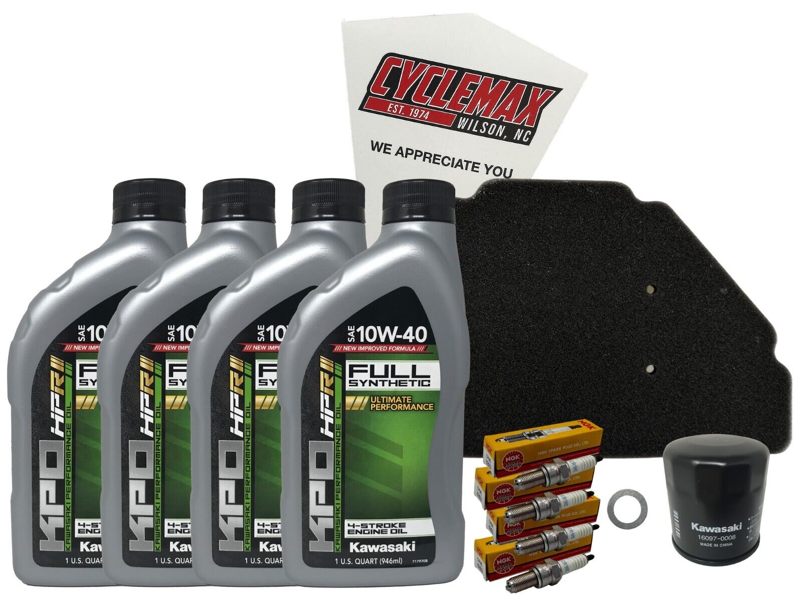 Cyclemax Full Synthetic Tune Up Kit w/ Plugs fits 1995-1997 Kawasaki Ninja ZX-6R