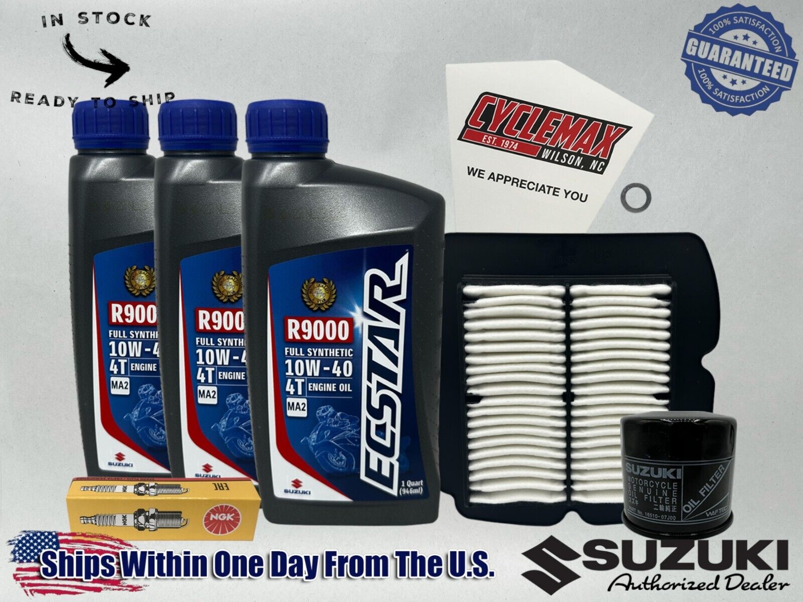 Cyclemax Full-Synthetic Ecstar R9000 Tune-Up Kit fits 2003-2007 Suzuki SV1000