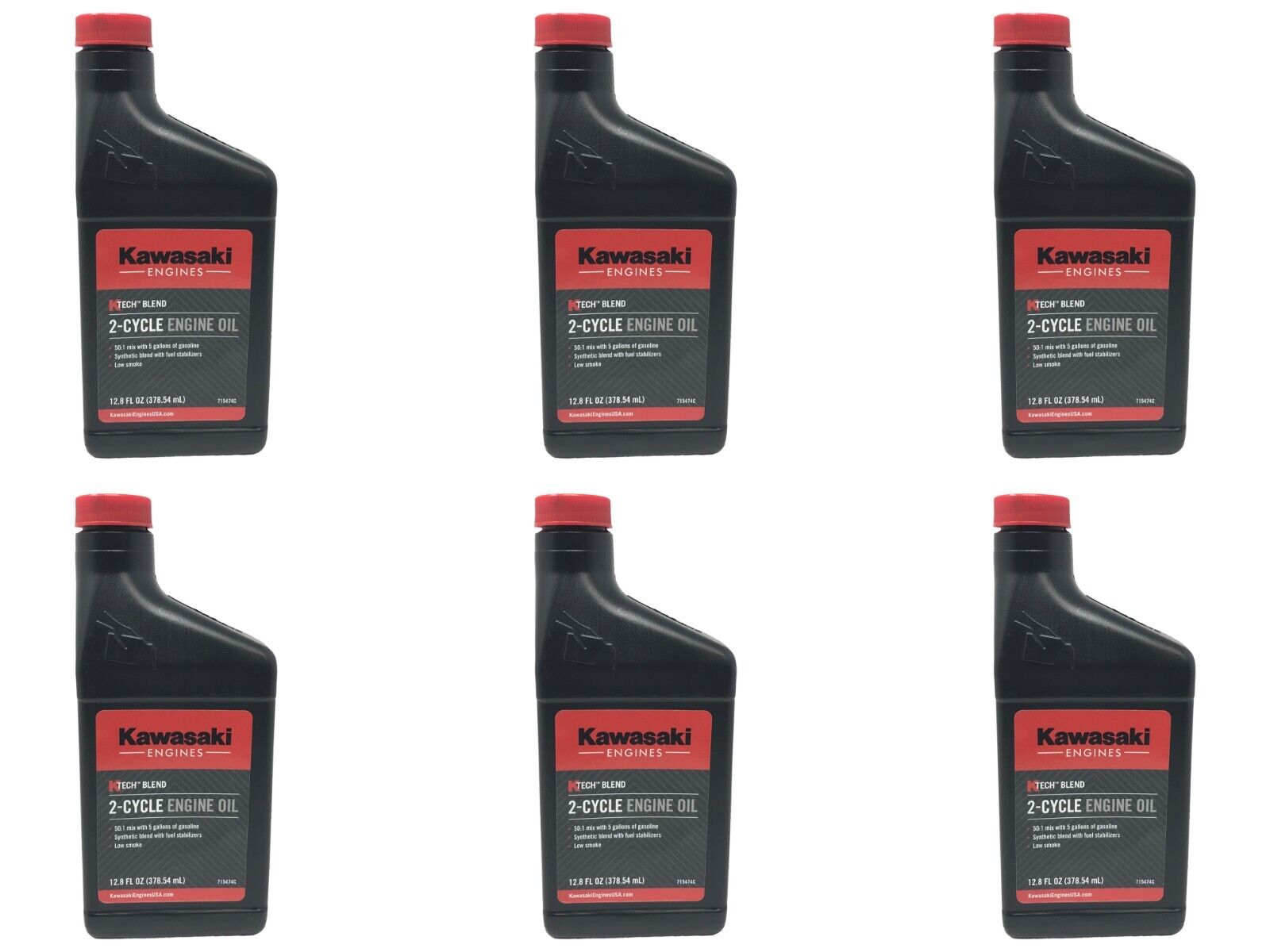 Kawasaki Engines Genuine OEM 12.8 FL OZ 2-Cycle Engine Oil 99969-6085 - 6 Pack