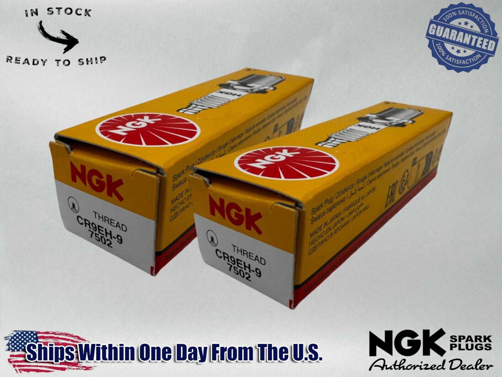 NGK Genuine OEM Authentic Spark Plugs CR9EH-9 - 2 PACK