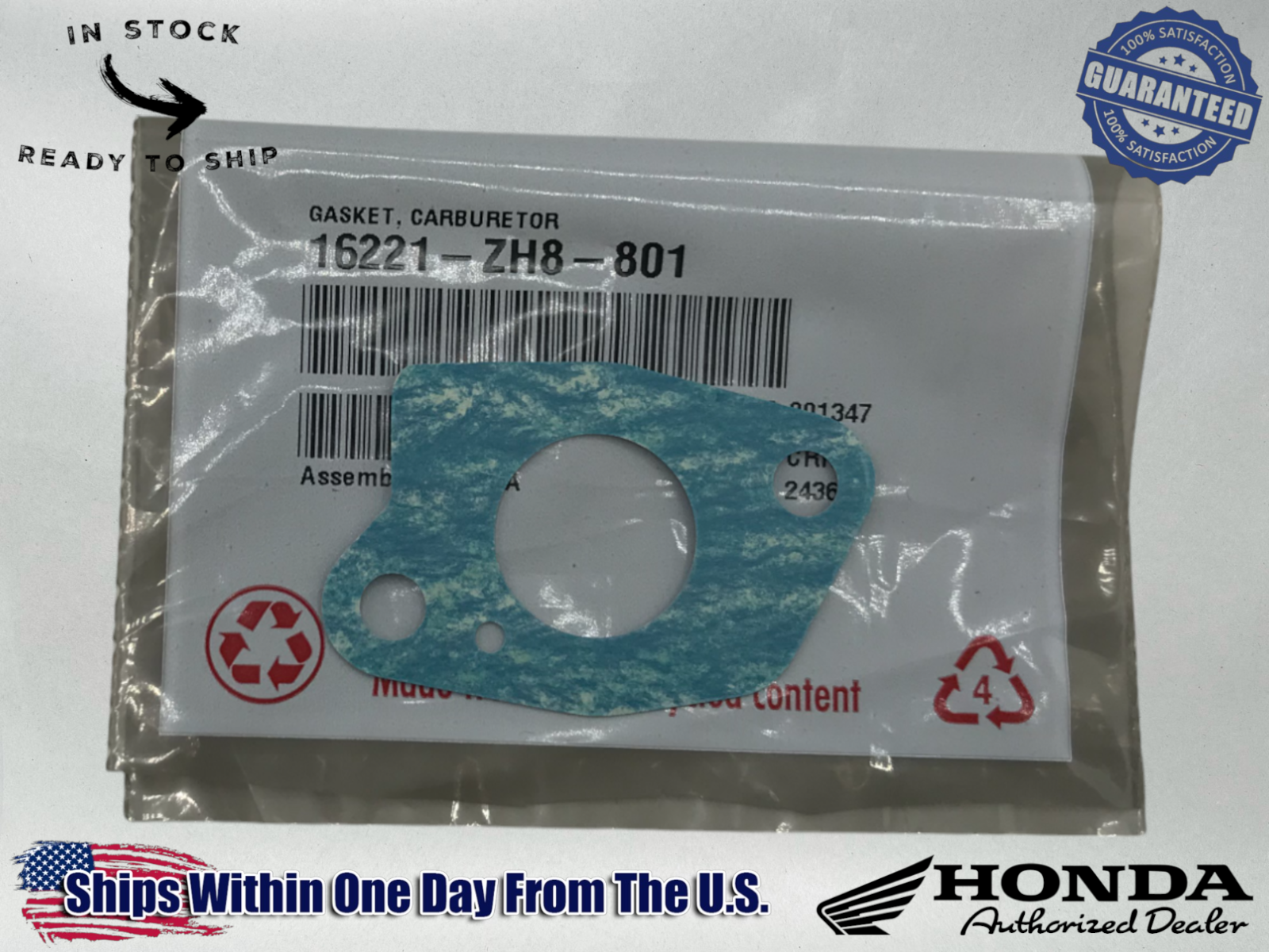 Honda Genuine OEM Carburetor Gasket GX110 GX120 GX160 EM2500 16221-ZH8-801