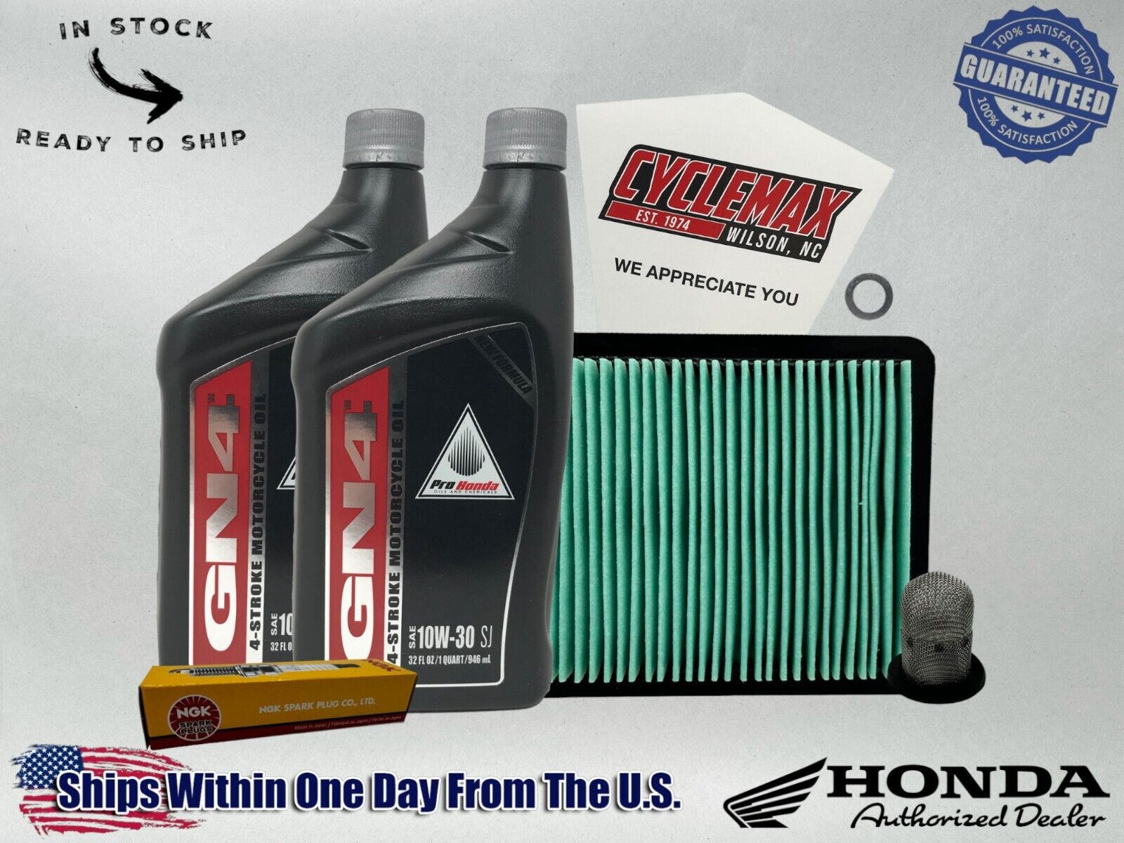 Cyclemax Standard 10W-30 Tune Up Kit fits 2003-2024 Honda Ruckus with Spark Plug